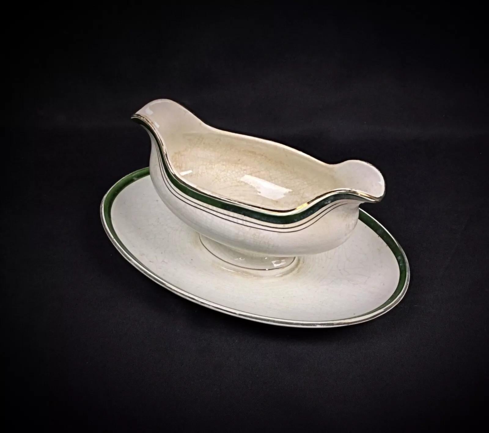 Vintage Digoin Sarreguemines Gravy Boat - Diseño floral - 2Y263 Desconocido en venta