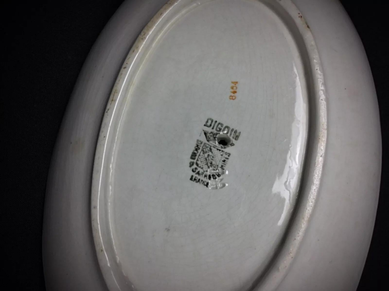 Vintage Digoin Sarreguemines Gravy Boat - Diseño floral - 2Y263 siglo XX en venta