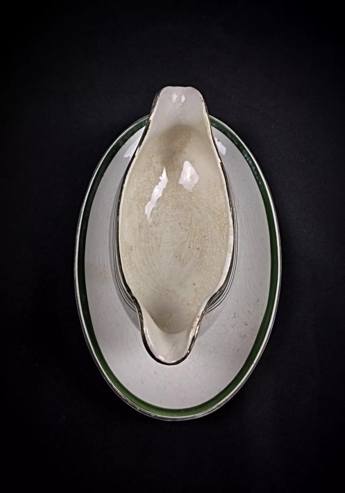 Vintage Digoin Sarreguemines Gravy Boat - Diseño floral - 2Y263 Cerámico en venta