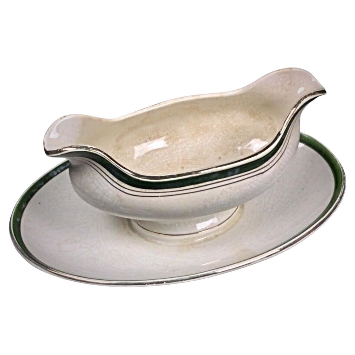 Vintage Digoin Sarreguemines Gravy Boat – Floral Design - 2Y263