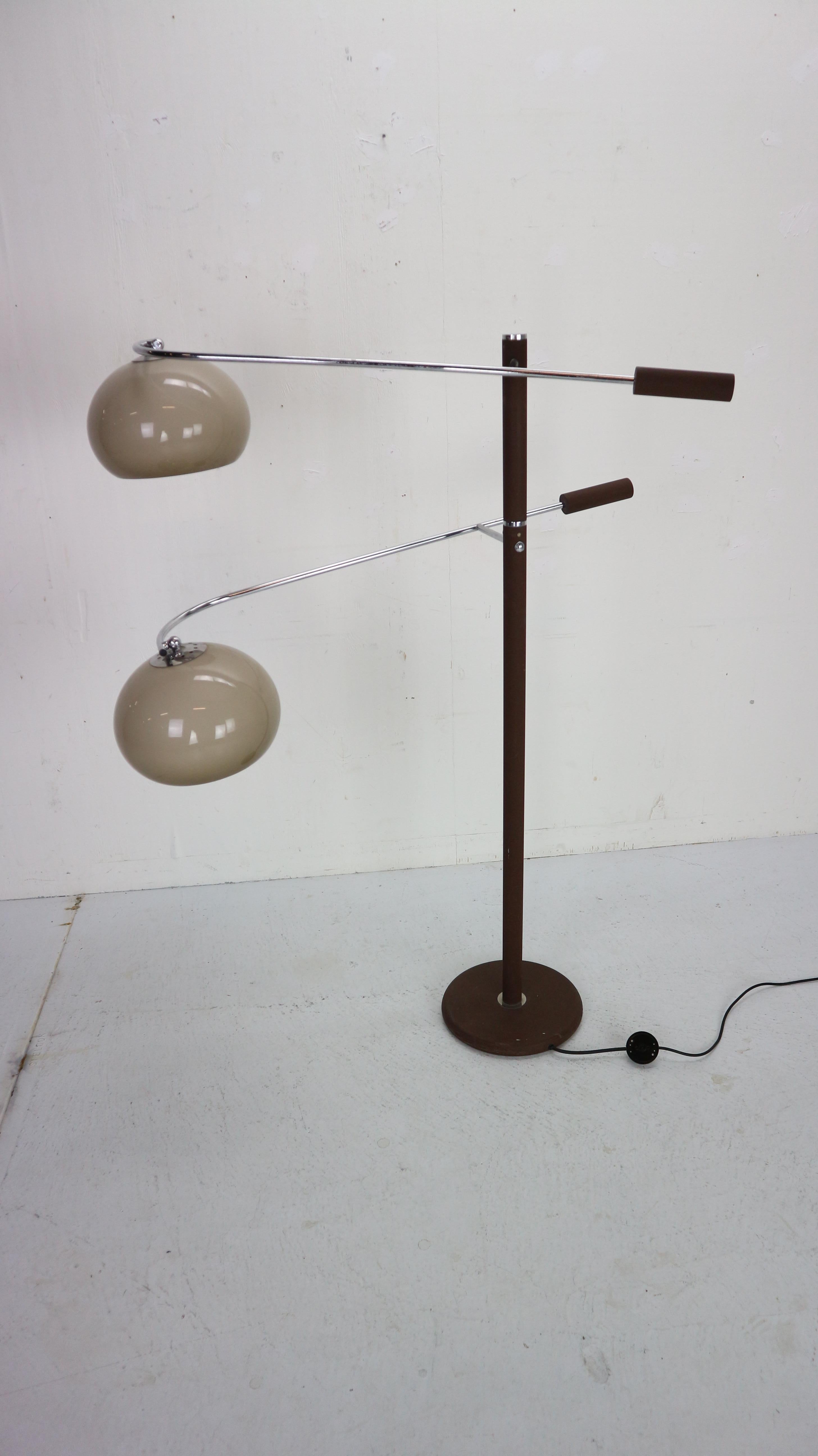 Dutch Vintage Dijkstra Adjustable Floor Lamp, 1970s Netherlands