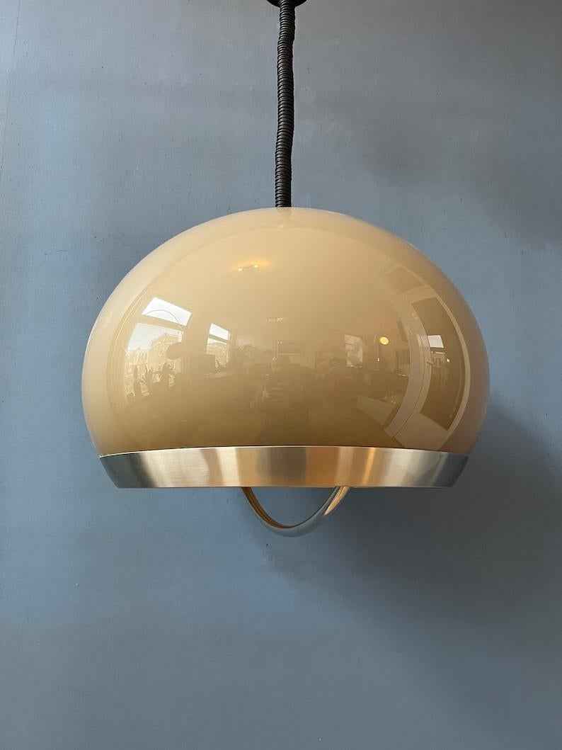 Vintage Dijkstra Guzzini Style Space Age Mushroom Pendant Lamp, 1970s In Good Condition In ROTTERDAM, ZH