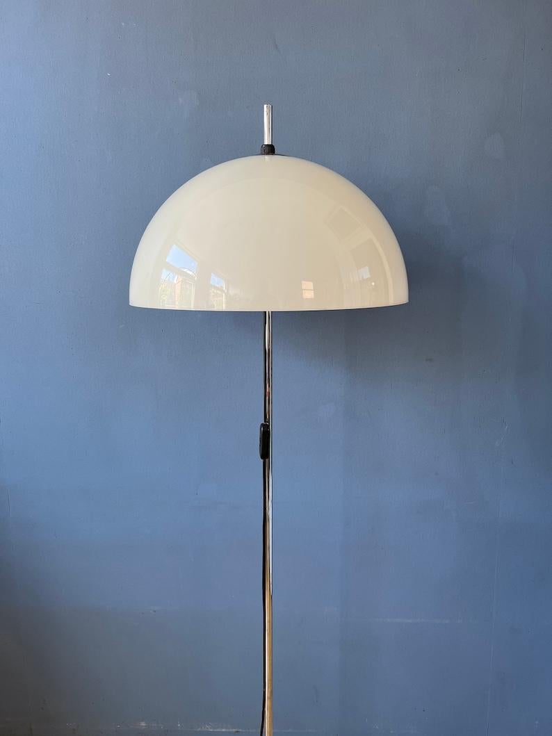 Vintage Dijkstra Mushroom Floor Lamp with White Acrylic Glass Shade, 1970s For Sale 1