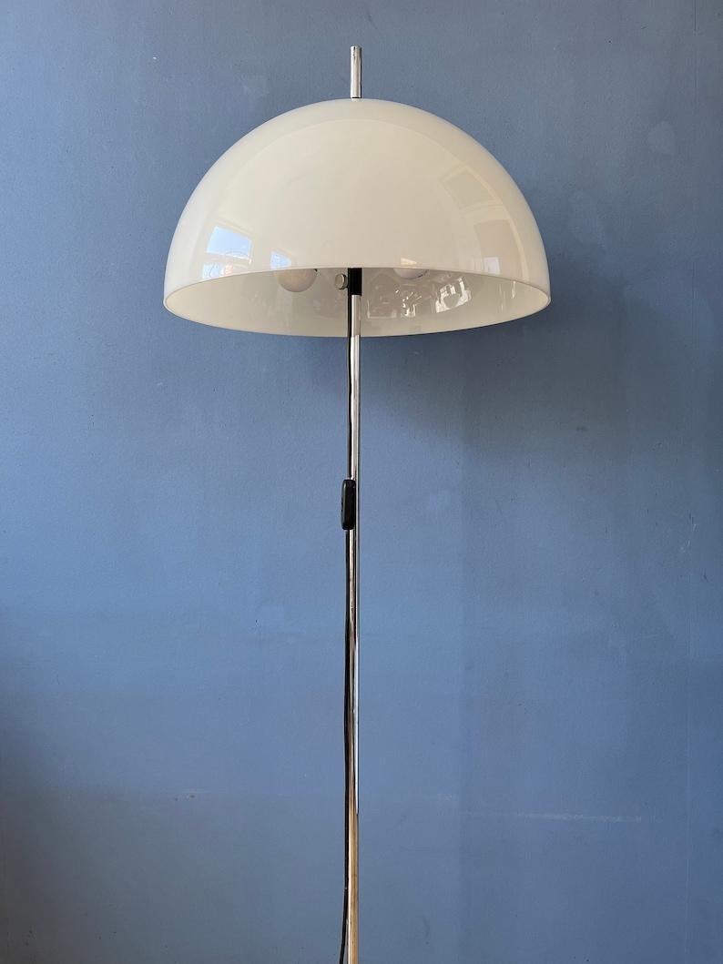 Vintage Dijkstra Mushroom Floor Lamp with White Acrylic Glass Shade, 1970s For Sale 2