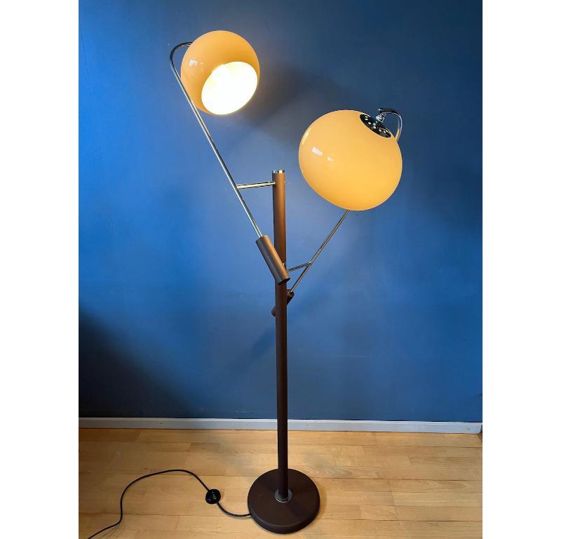 20th Century Vintage Dijkstra Mushroom Swing Arm Space Age Floor Lamp, 1970s For Sale