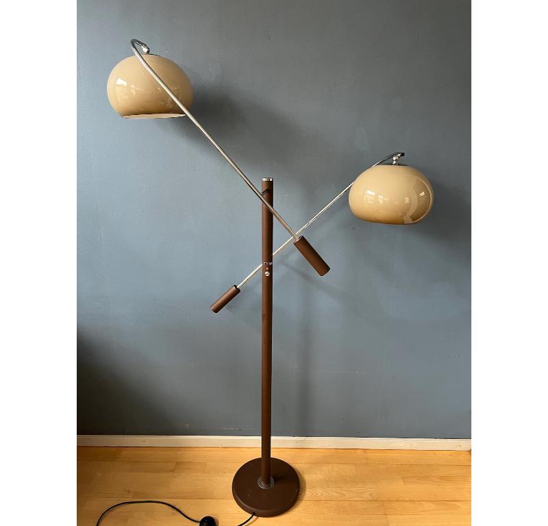 Vintage Dijkstra Mushroom Swing Arm Space Age Floor Lamp, 1970s For Sale 1