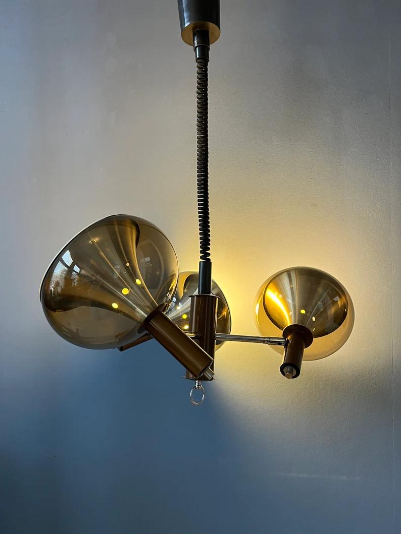 Vintage Dijkstra Space Age Pendant Lamp / Chandelier, 1970s In Excellent Condition For Sale In ROTTERDAM, ZH