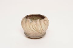 Vintage Diminutive Pink Matte Glazed Incised Ceramic Bud Vase by Deanna Nichols