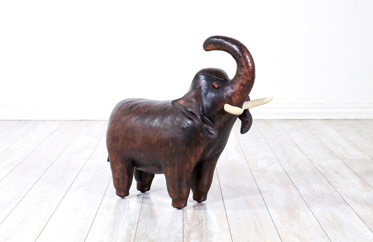 Vintage Dimitri Omersa leather elephant for abercrombie and fitch.