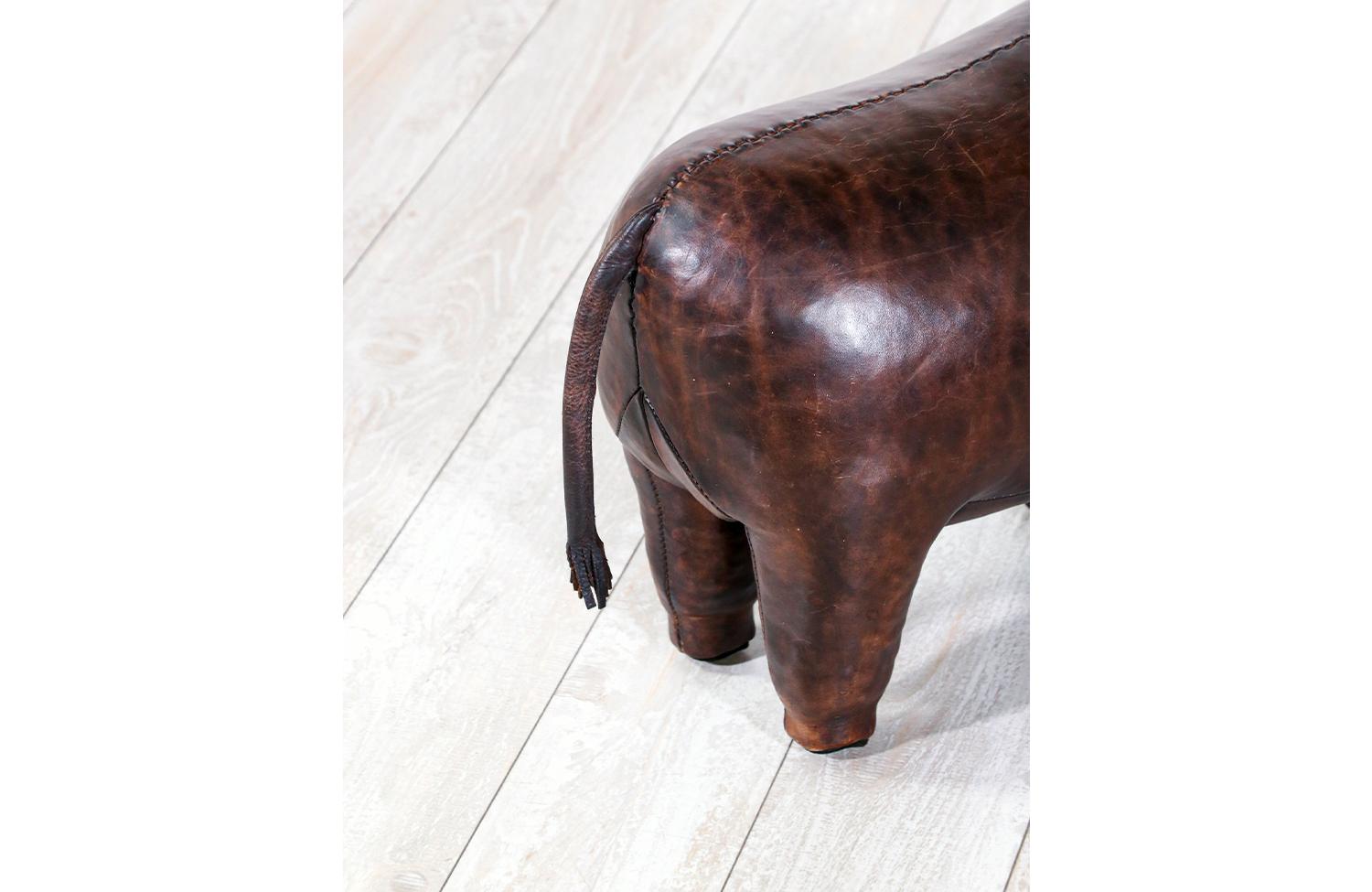 Mid-Century Modern Vintage Dimitri Omersa Leather Elephant for Abercrombie and Fitch For Sale