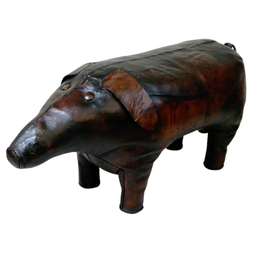 Vintage Dimitri Omersa Leather Pig Foot Stool