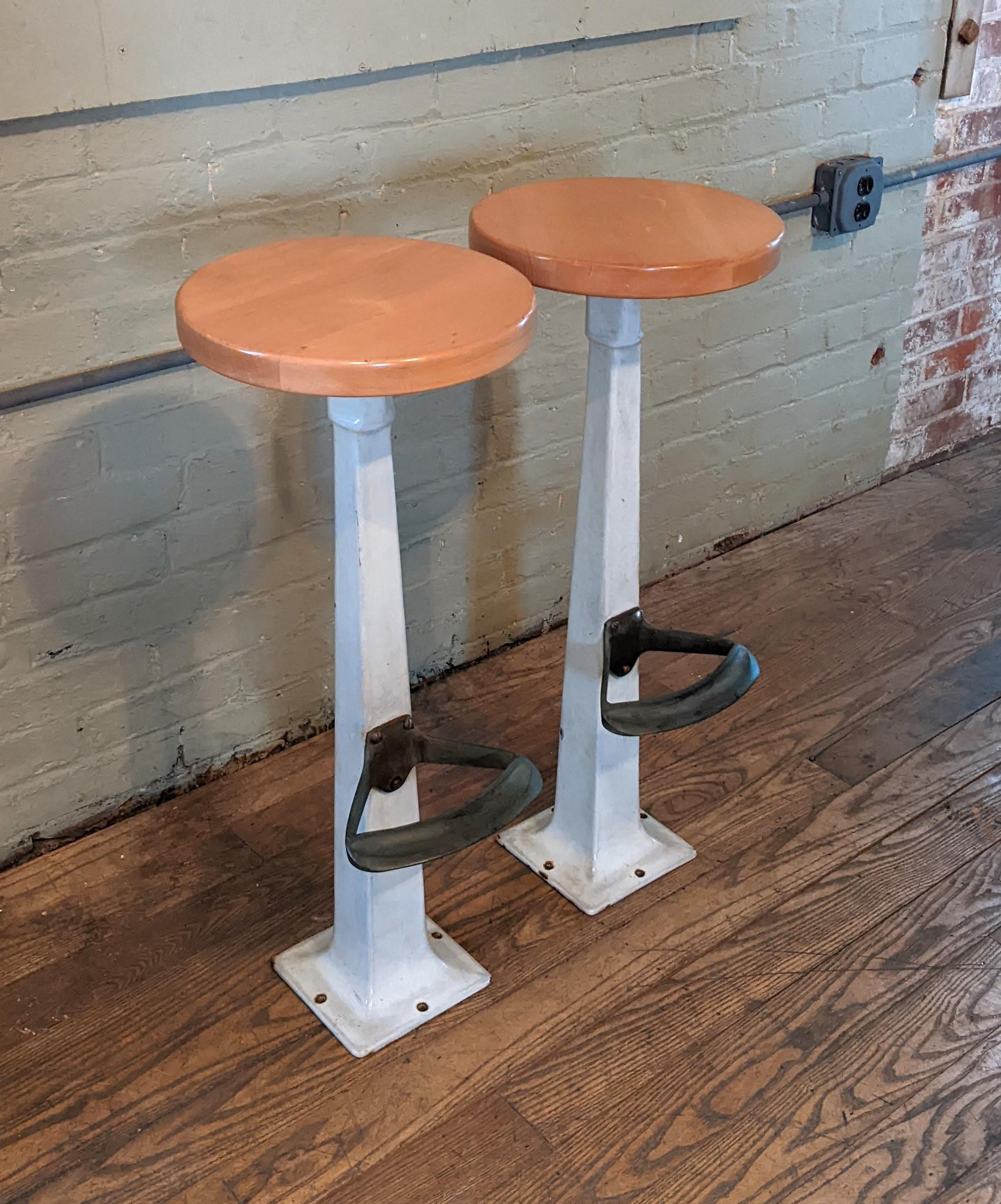 Pair of Counter Stools with Footrests 
*Only One Remaining*

Seat Height: 30 1/2