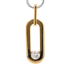 Vintage Dinh Van Diamond 18k Gold Pendant