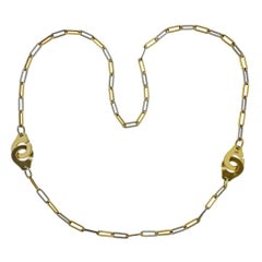 Vintage Dinh Van Gold Handcuff Link Necklace Bracelet Suite
