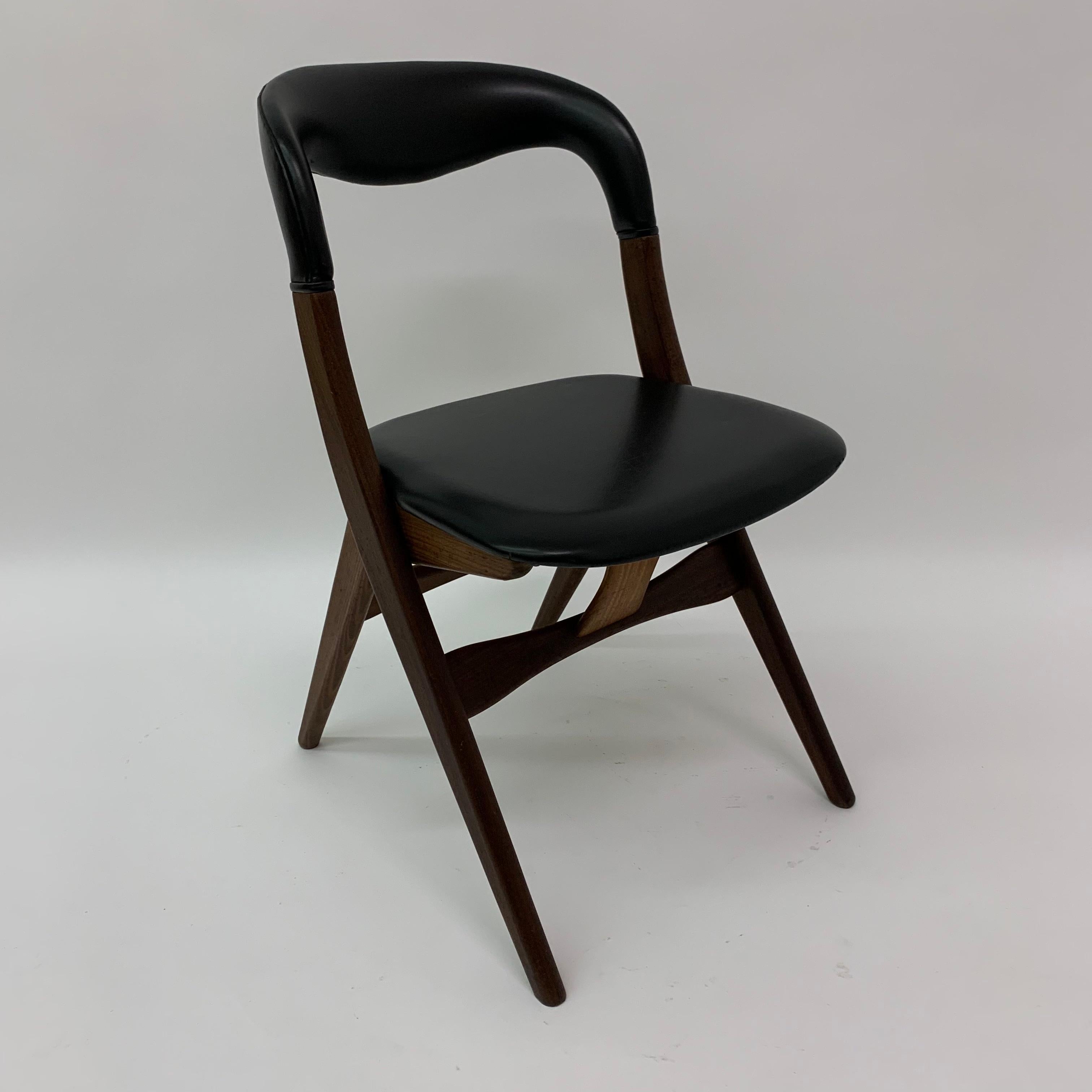 Wood Vintage dining chair by Louis van Teeffelen , 1960’s For Sale
