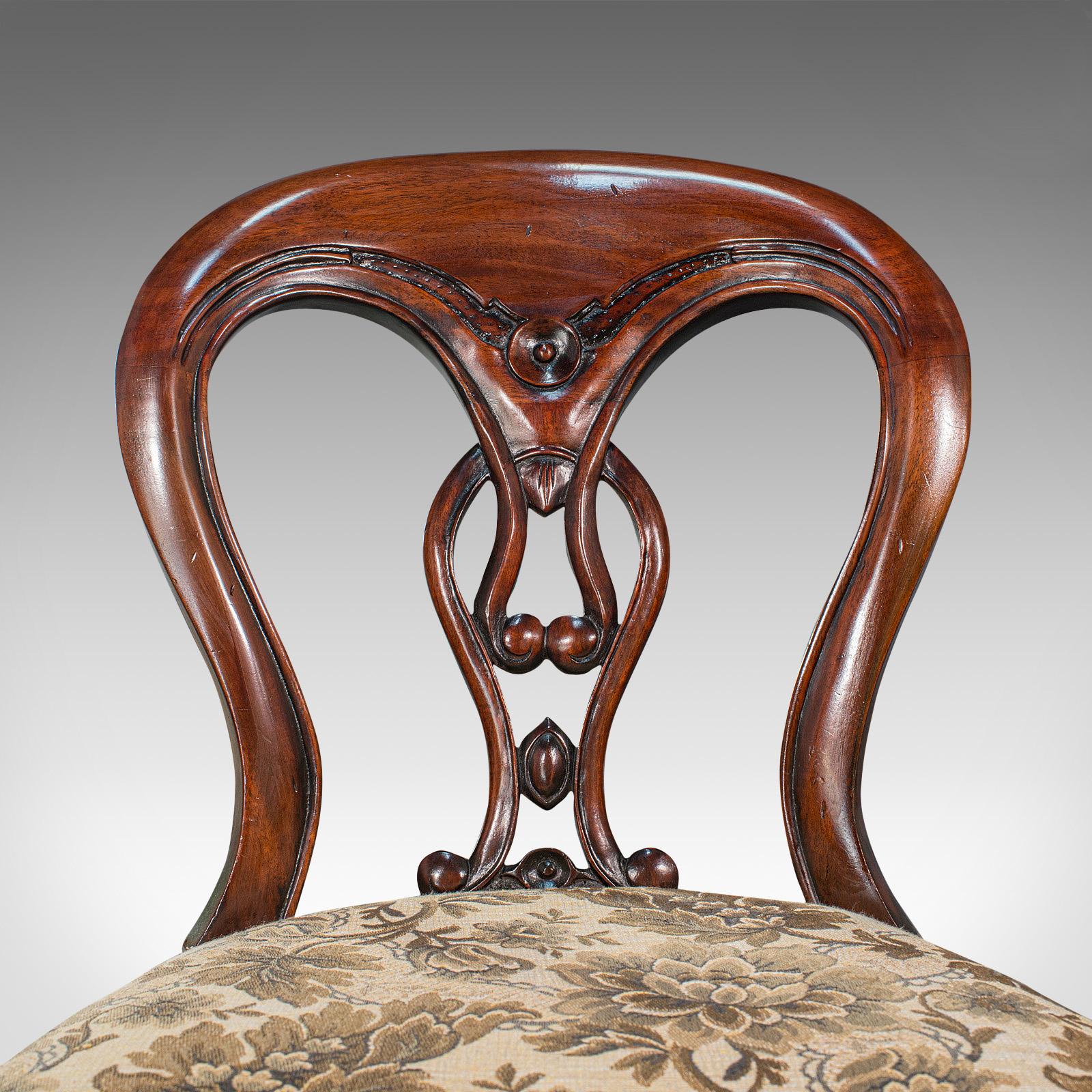 Vintage Dining Chair Set, English, Mahogany, Carver, 6, Regency Revival 6