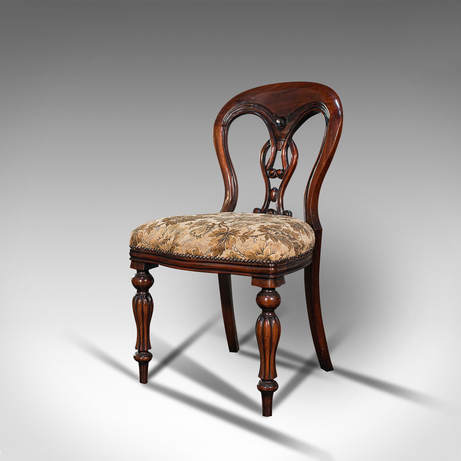 Vintage Dining Chair Set, English, Mahogany, Carver, 6, Regency Revival 1