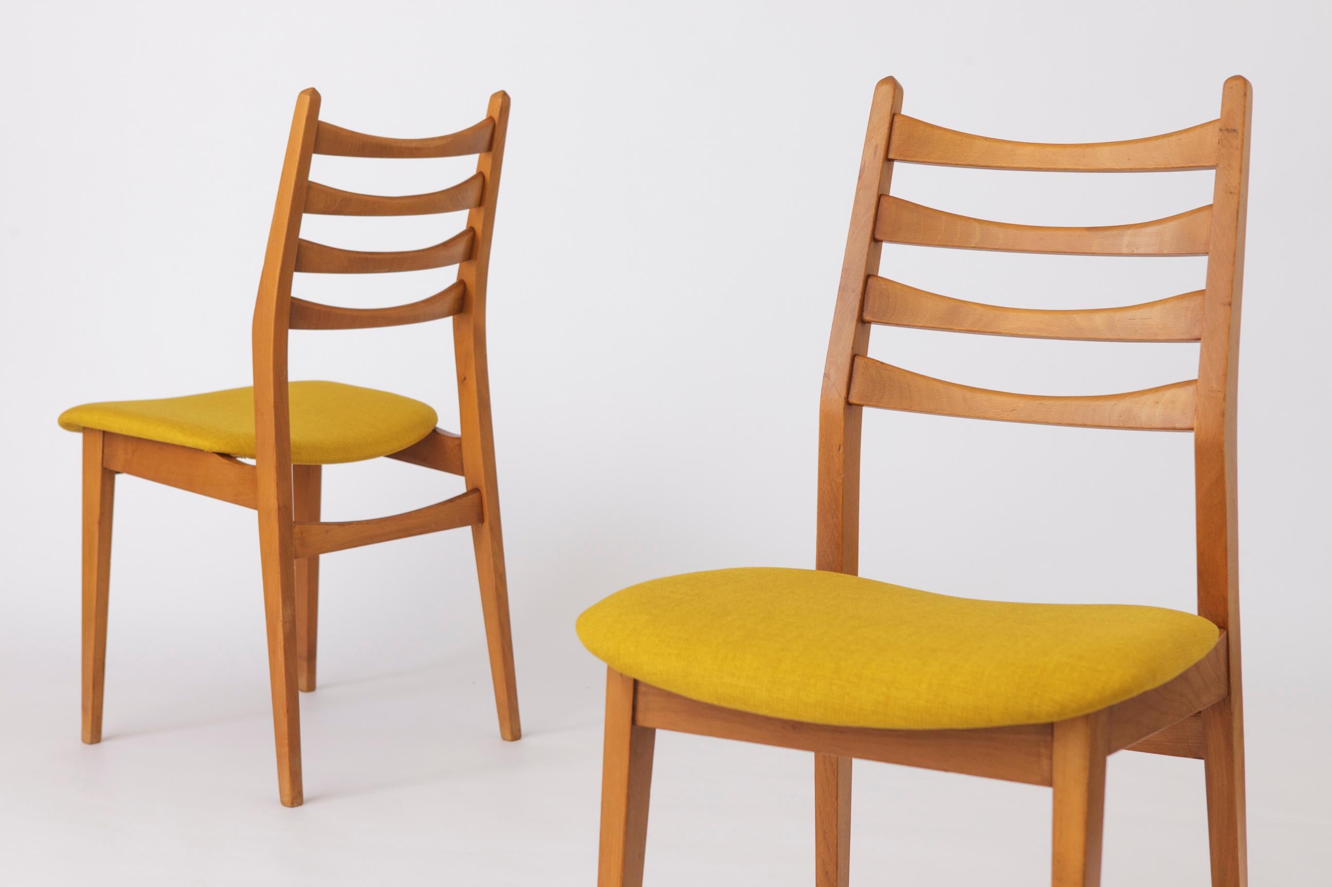 Vintage Dining Chairs from the 1960s
These elegant dining chairs from the 1960s feature timeless design and craftsmanship, though their manufacturer remains unknown.

Features:
Frame: Built with a sturdy beech wood frame, each chair has been