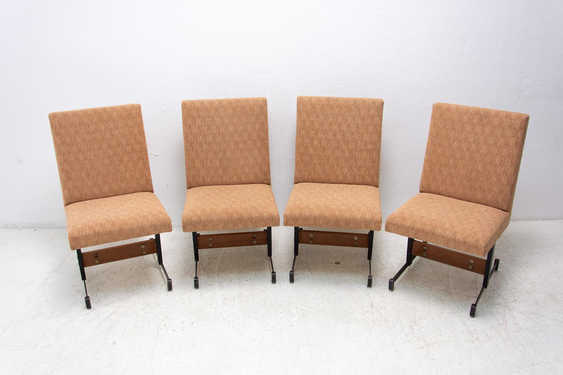 Mid-Century Modern Vintage Dining Chairs, 1970's, Czechoslovakia, Set of 4