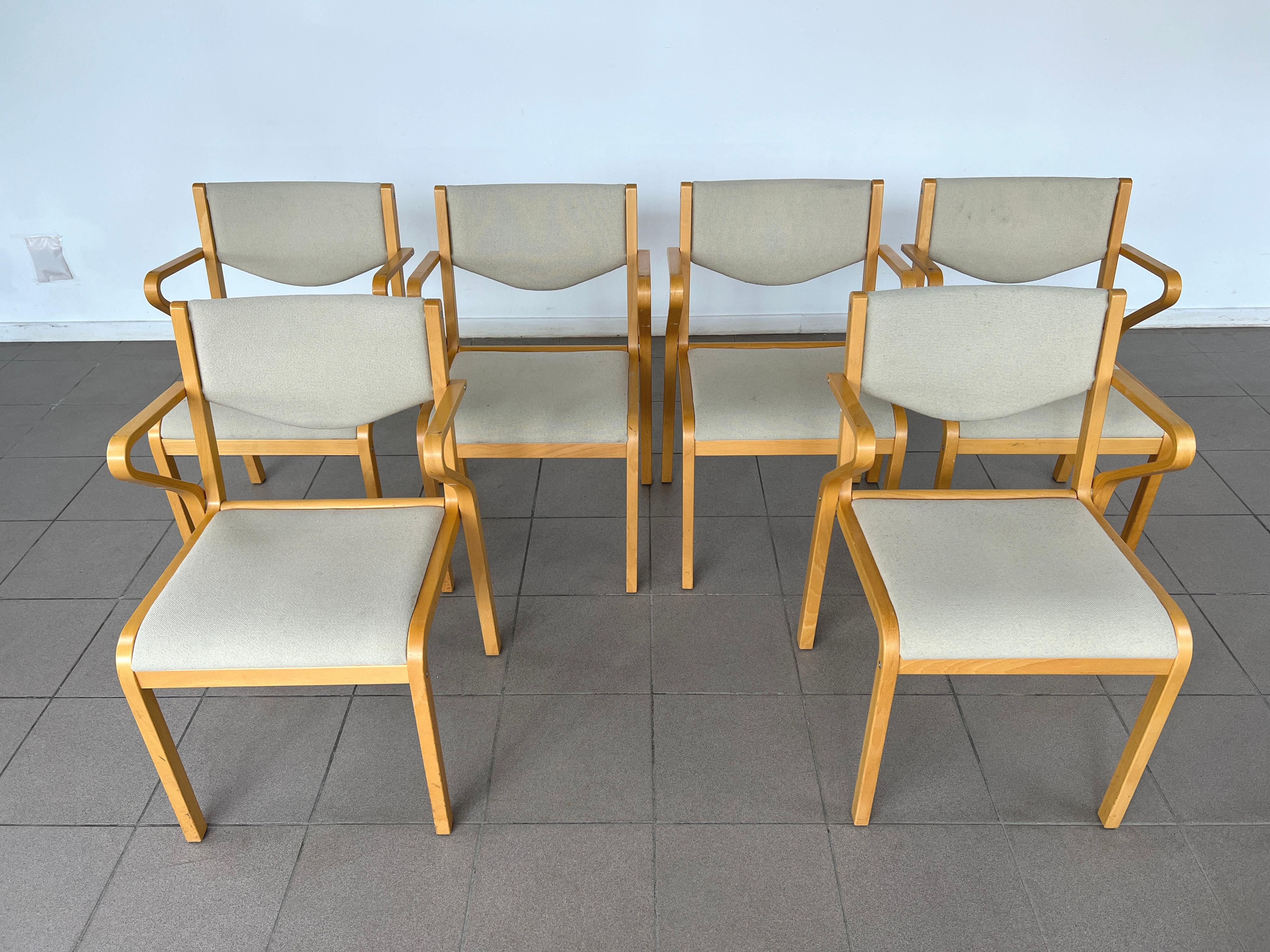 Mid-Century Modern Chaises de salle à manger vintage, années 1980 - Lot de 6 en vente