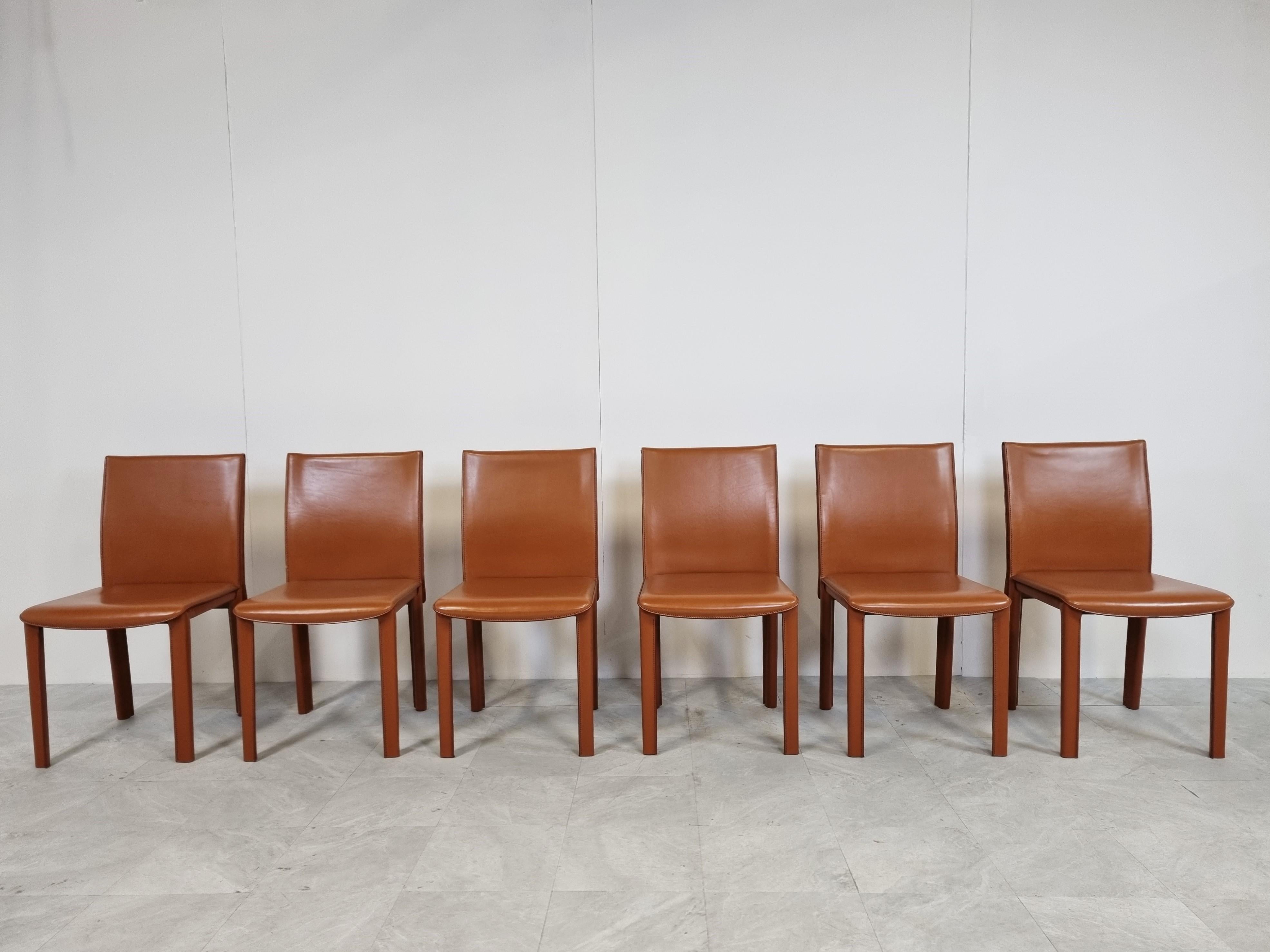 Italian Vintage Dining Chairs by Arper Italy, 1980s