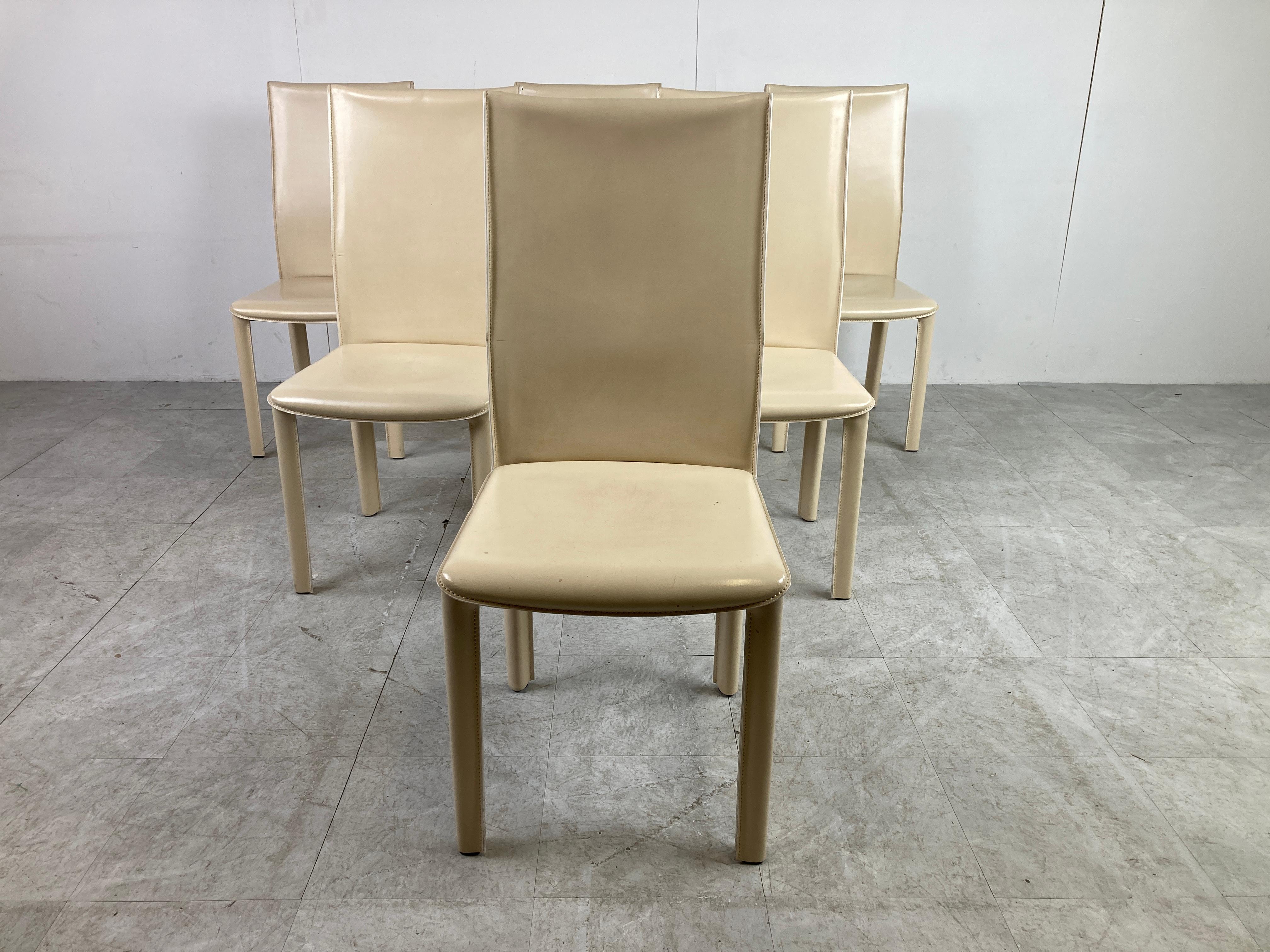 Italian Vintage Dining Chairs by Arper Italy, 1980s For Sale