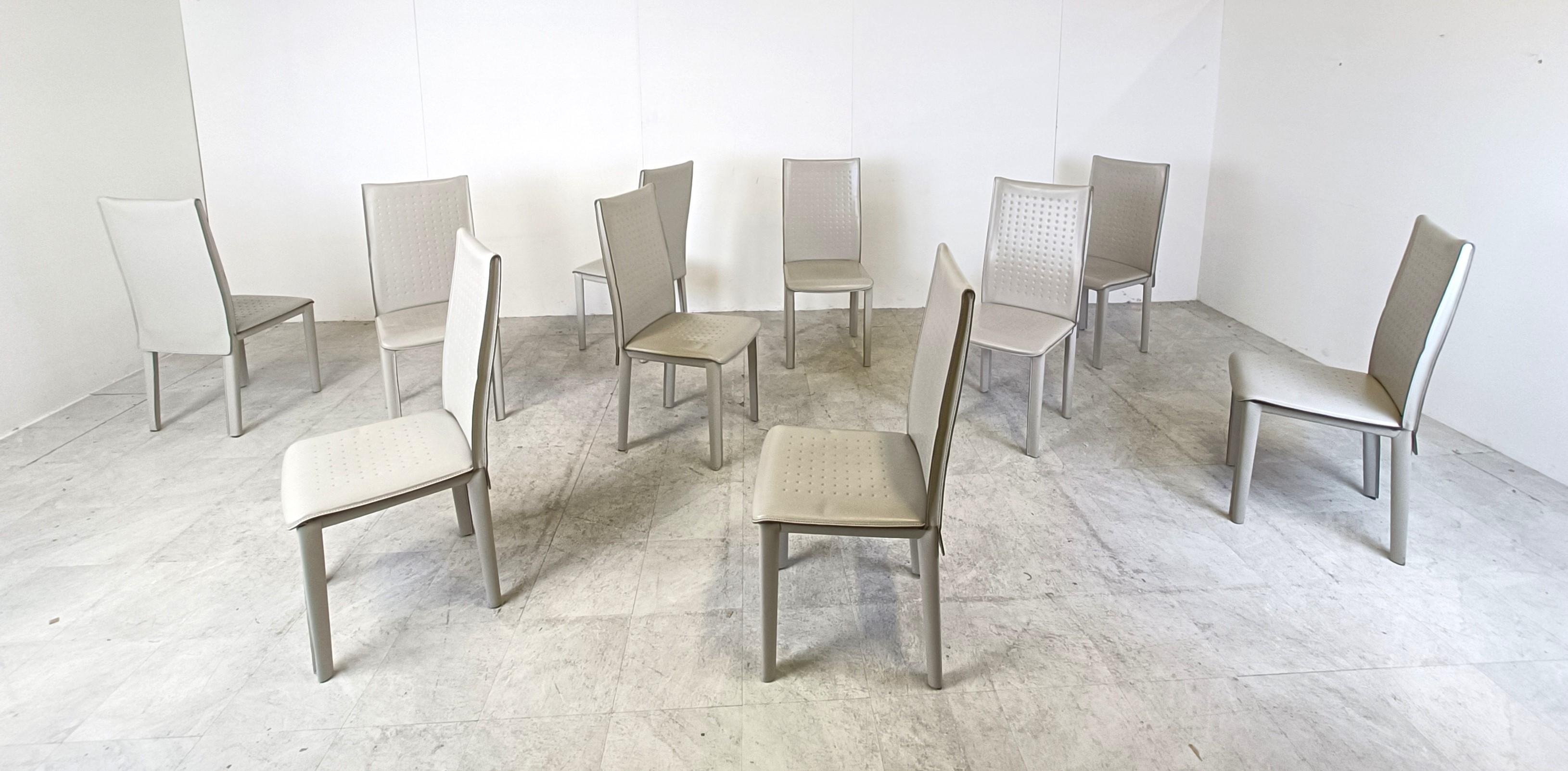 Vintage dining chairs by Arper italy, 1980s  1