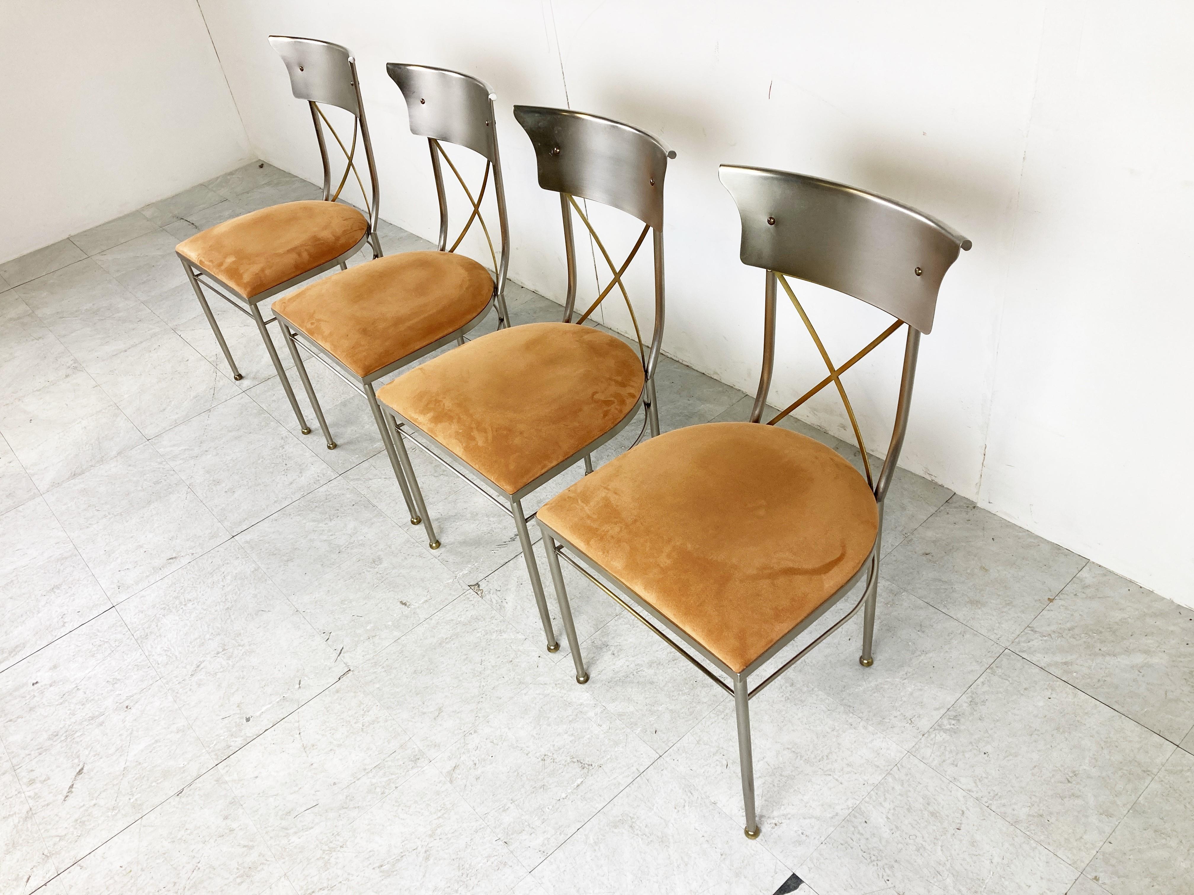 Vintage Dining Chairs by Belgo Chrom, Set of 4, 1970s In Good Condition In HEVERLEE, BE