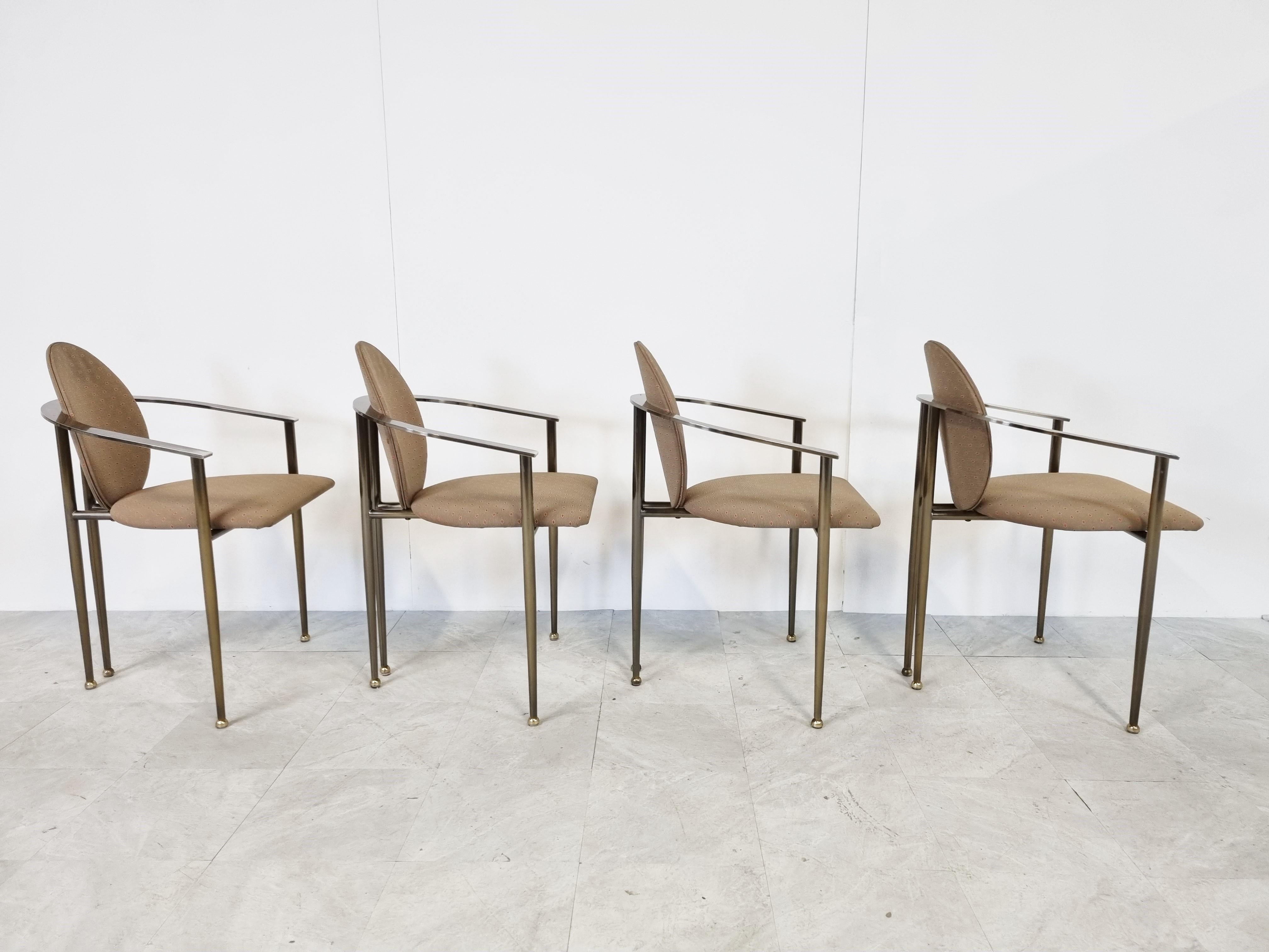 Belgian Vintage Dining Chairs by Belgo Chrom, Set of 4, 1980s