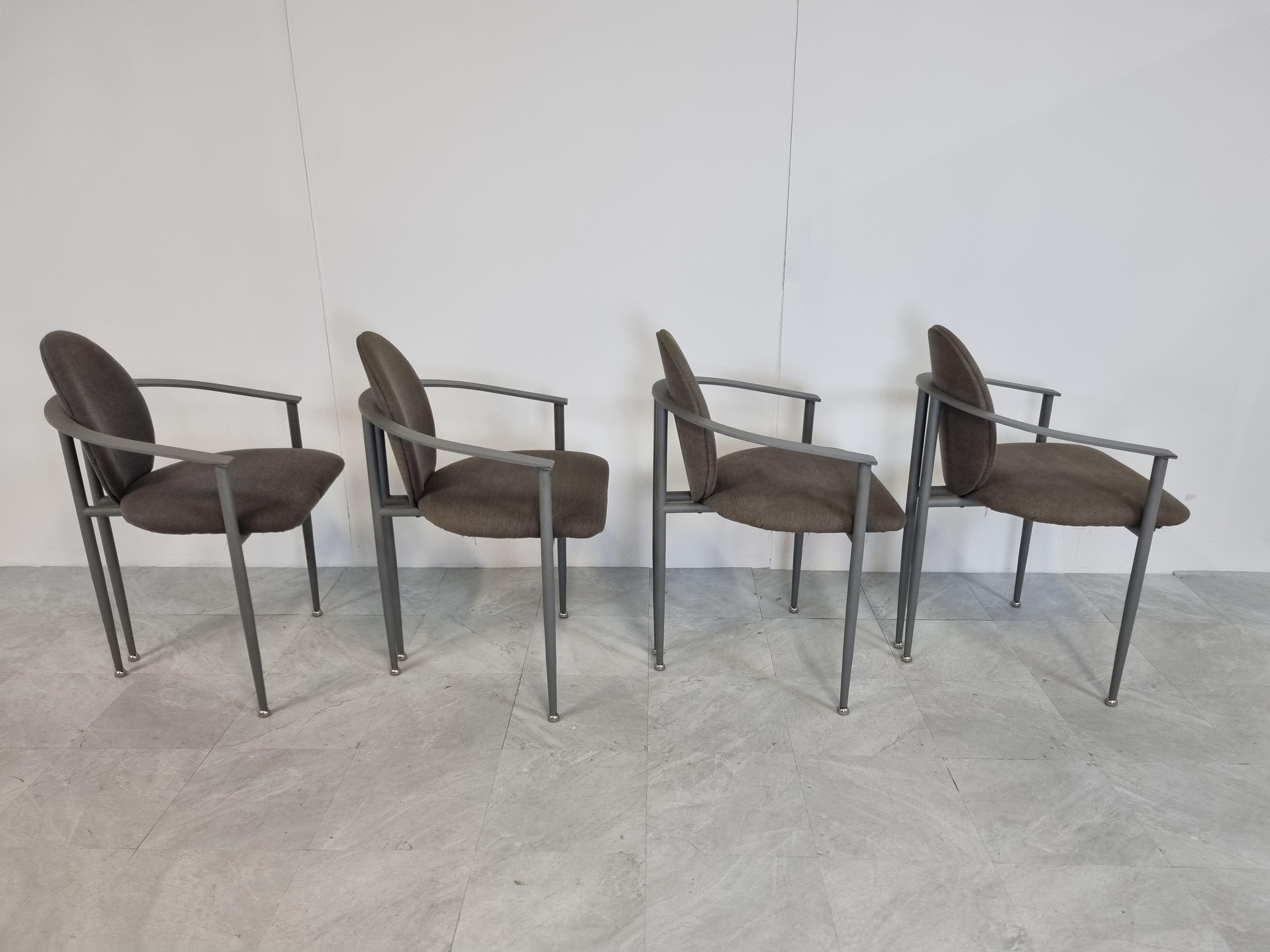 Vintage Dining Chairs by Belgo Chrom, Set of 4, 1980s  For Sale 1
