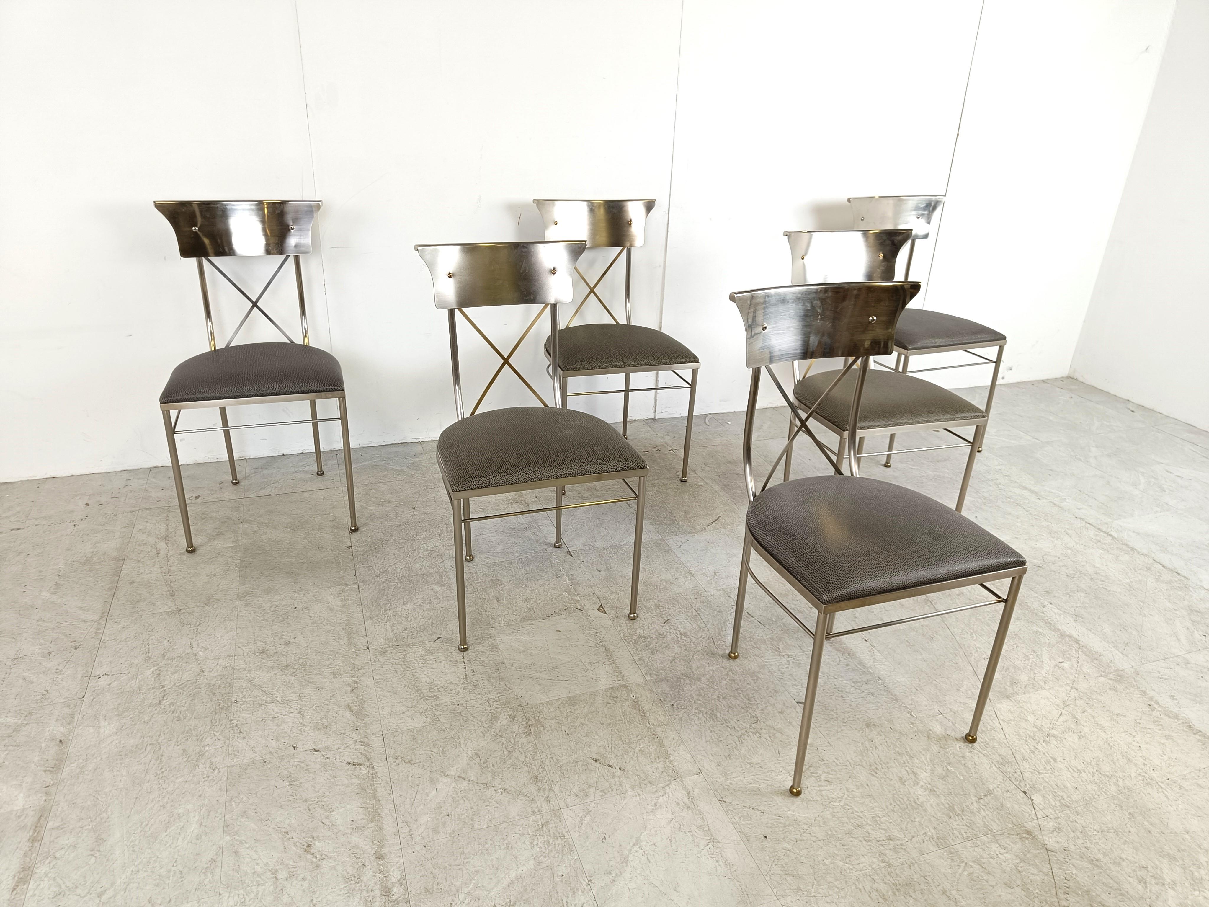 Belgian Vintage dining chairs by Belgo chrom, set of 6 - 1970s