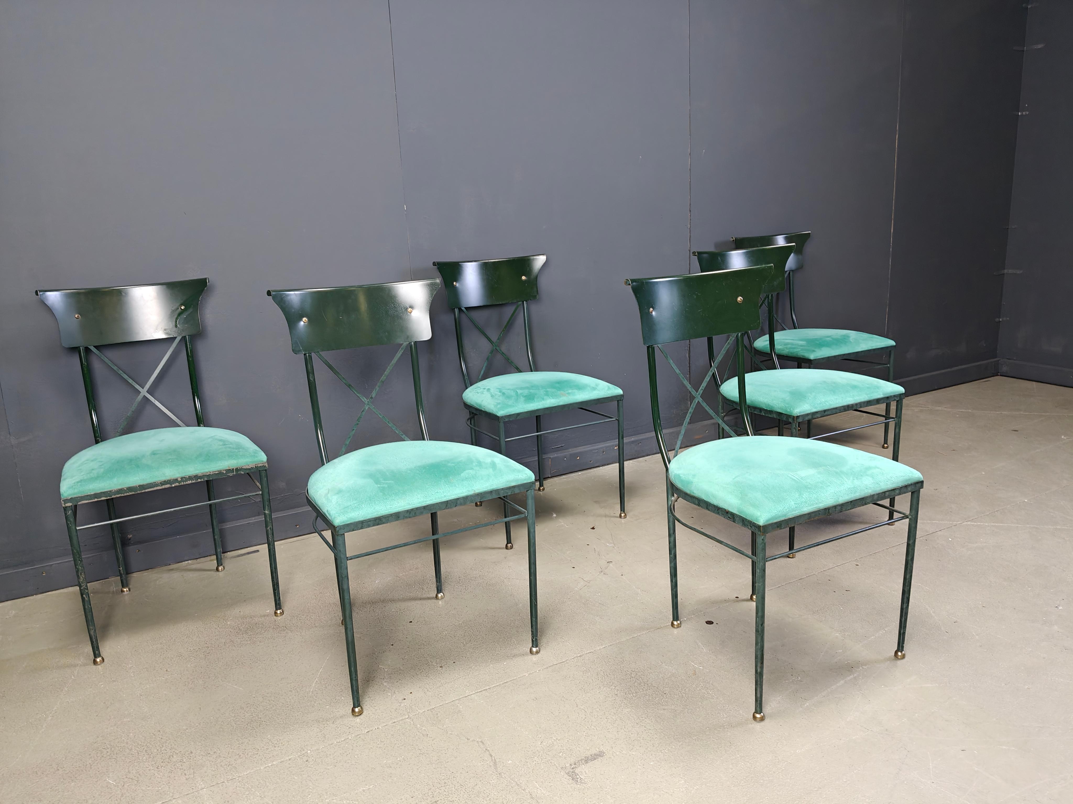Metallo Sedie da pranzo vintage di Belgo chrom, set di 6 - anni '70 in vendita