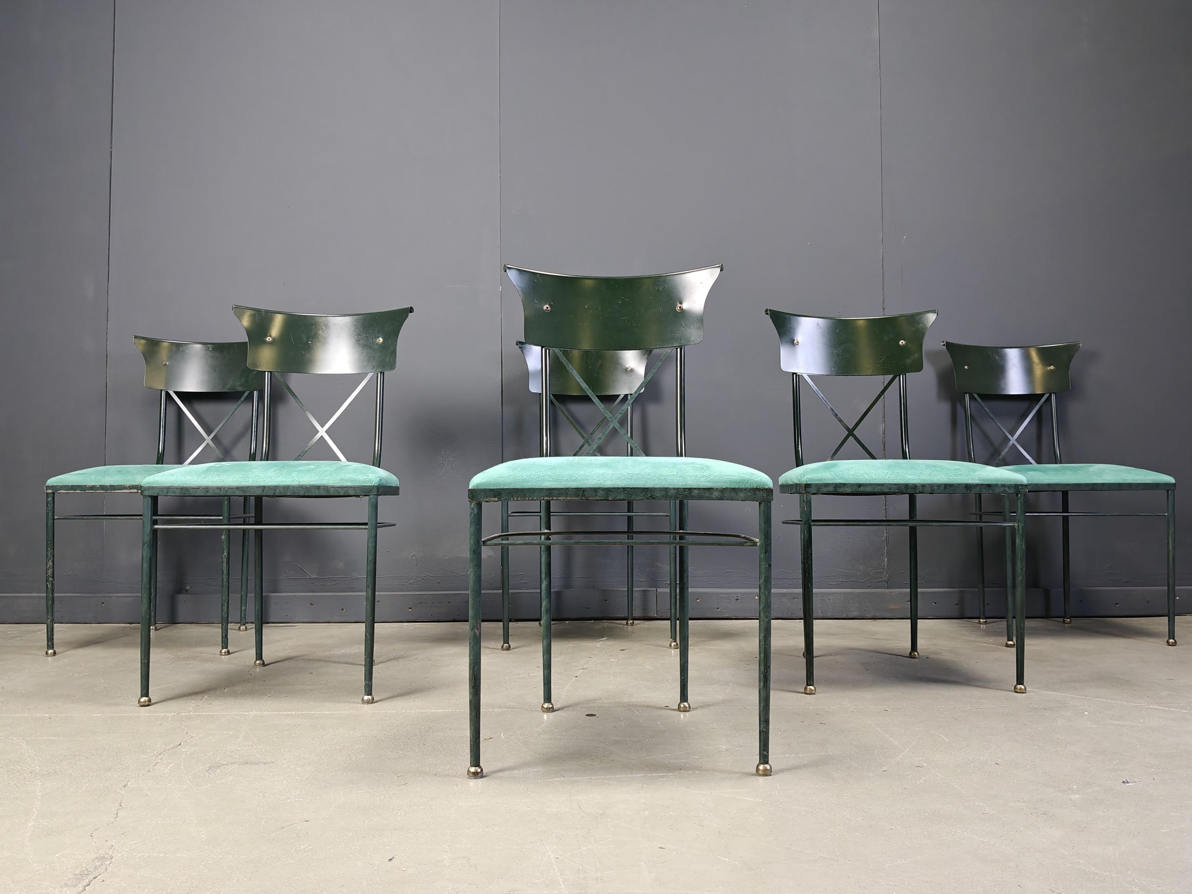 Sedie da pranzo vintage di Belgo chrom, set di 6 - anni '70 in vendita 1