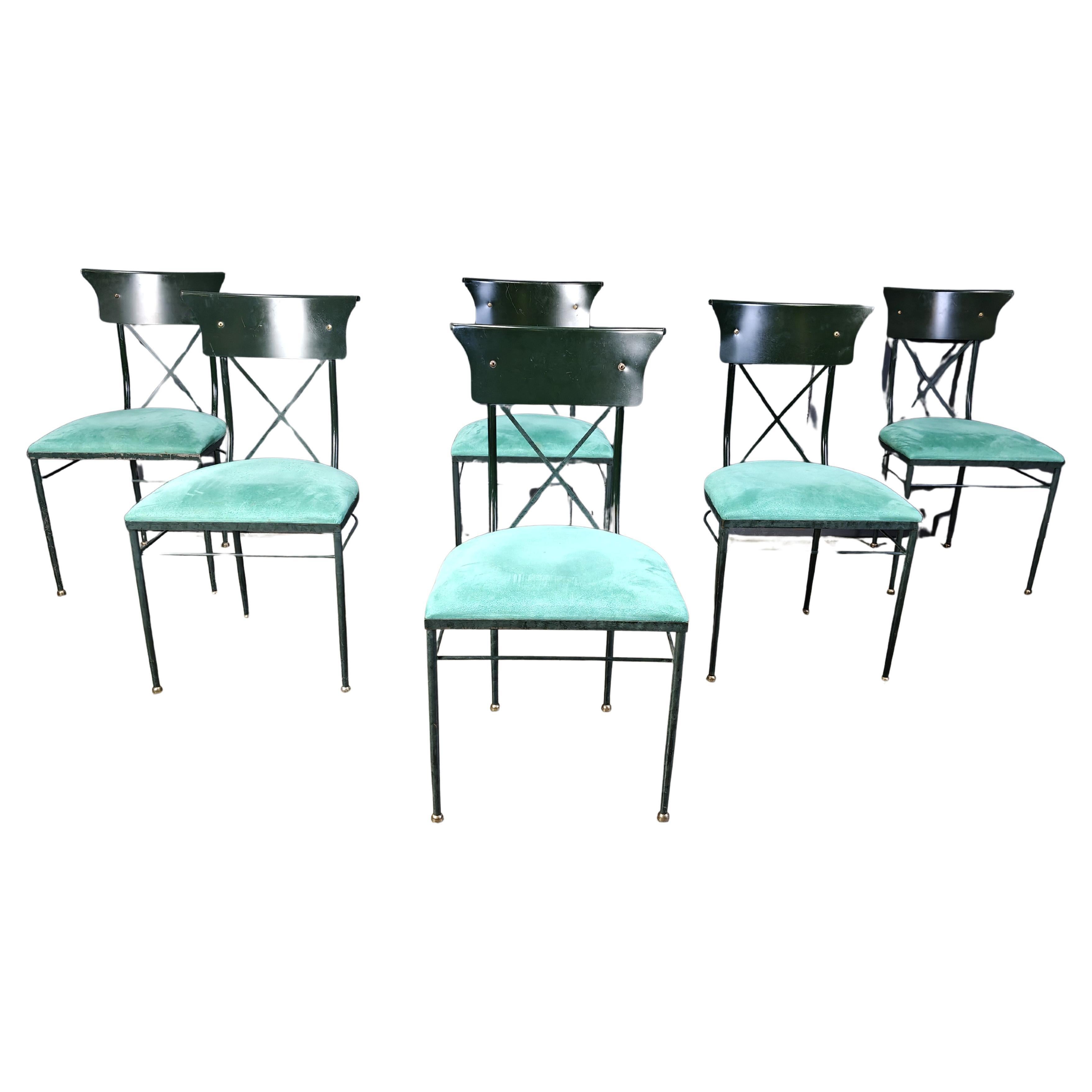 Sedie da pranzo vintage di Belgo chrom, set di 6 - anni '70 in vendita