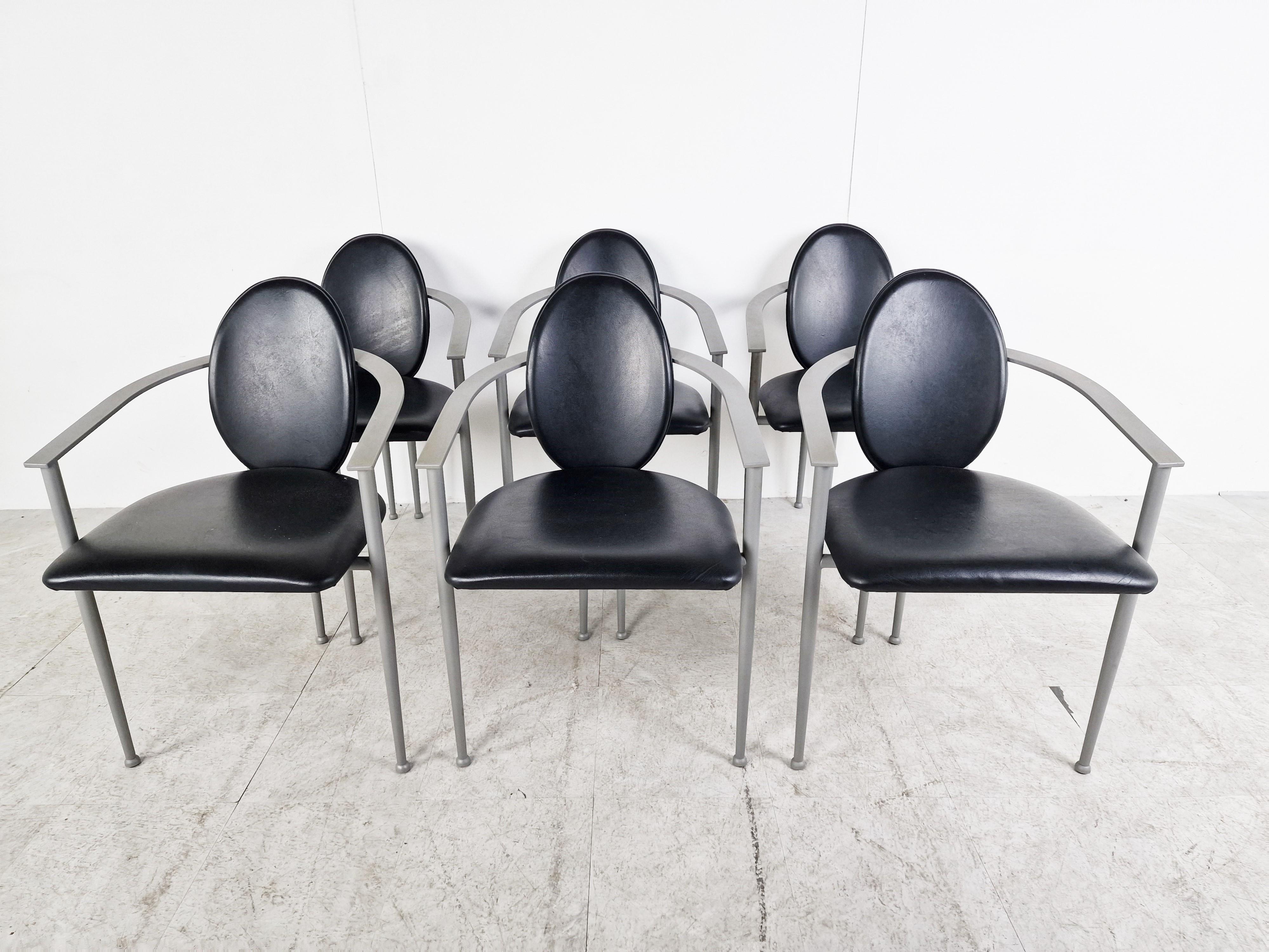 Post-Modern Vintage Dining Chairs by Belgo Chrom, Set of 6, 1980s