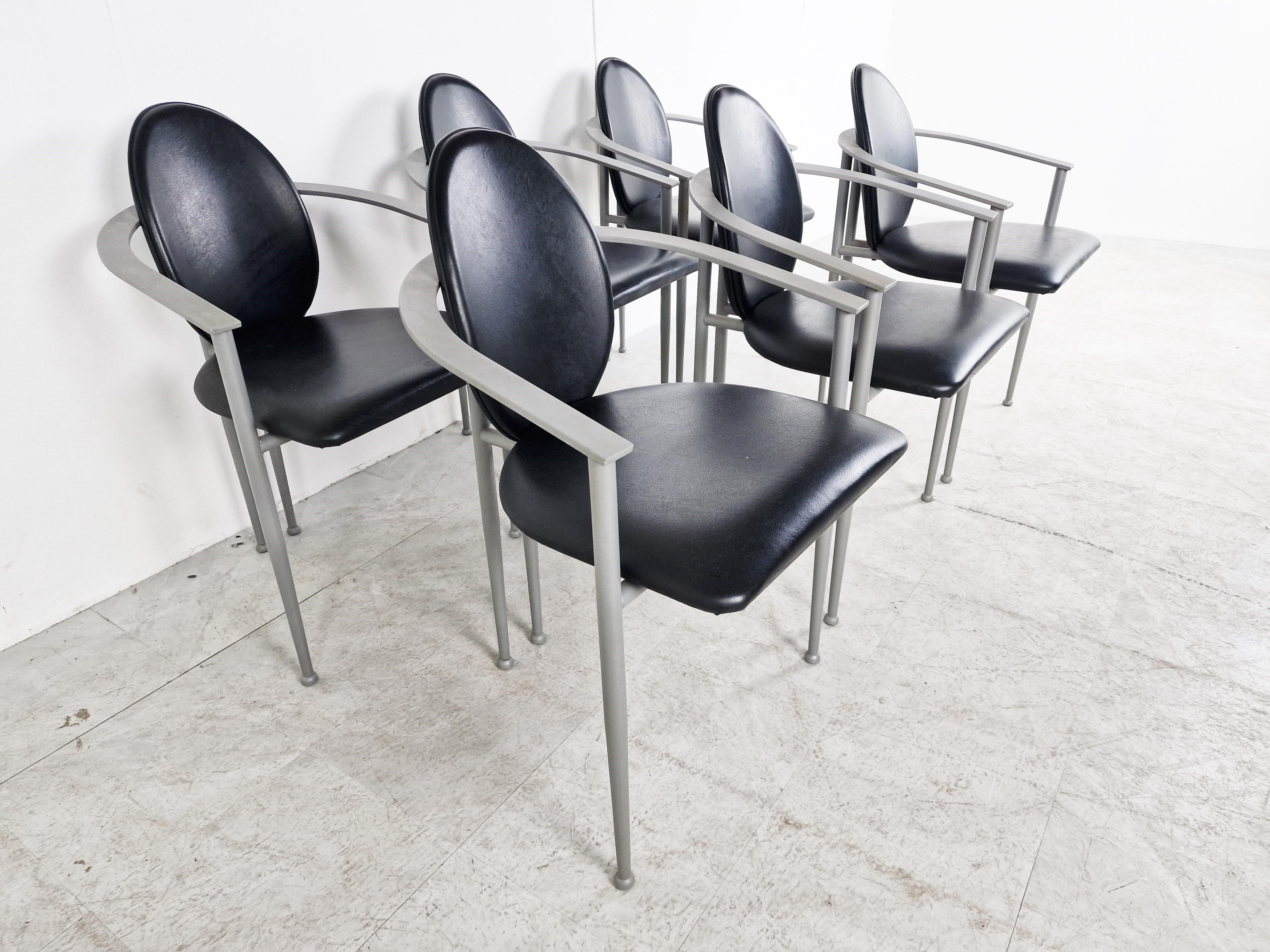Late 20th Century Vintage Dining Chairs by Belgo Chrom, Set of 6, 1980s