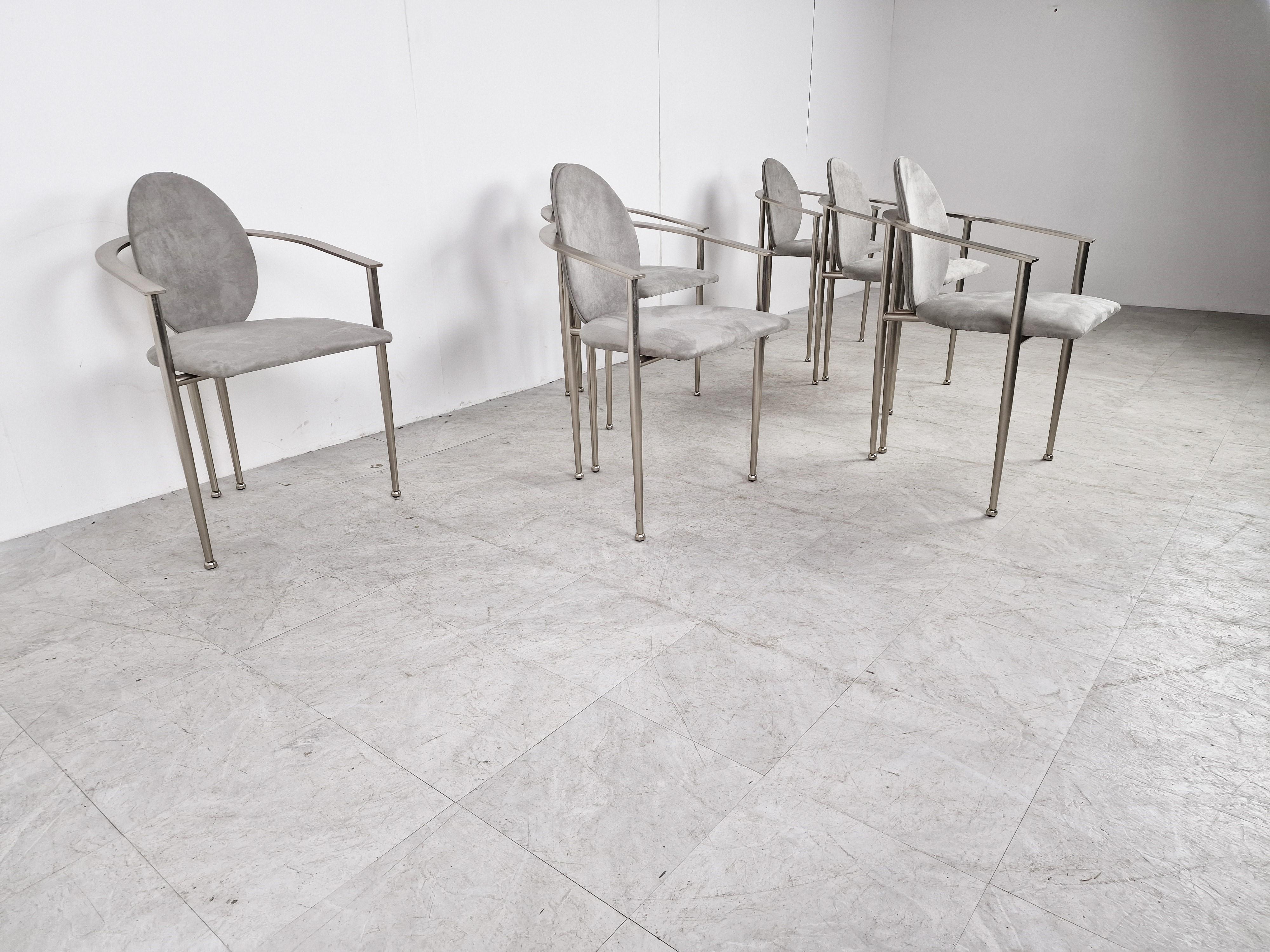 Late 20th Century Vintage Dining Chairs by Belgo Chrom, Set of 6, 1980s