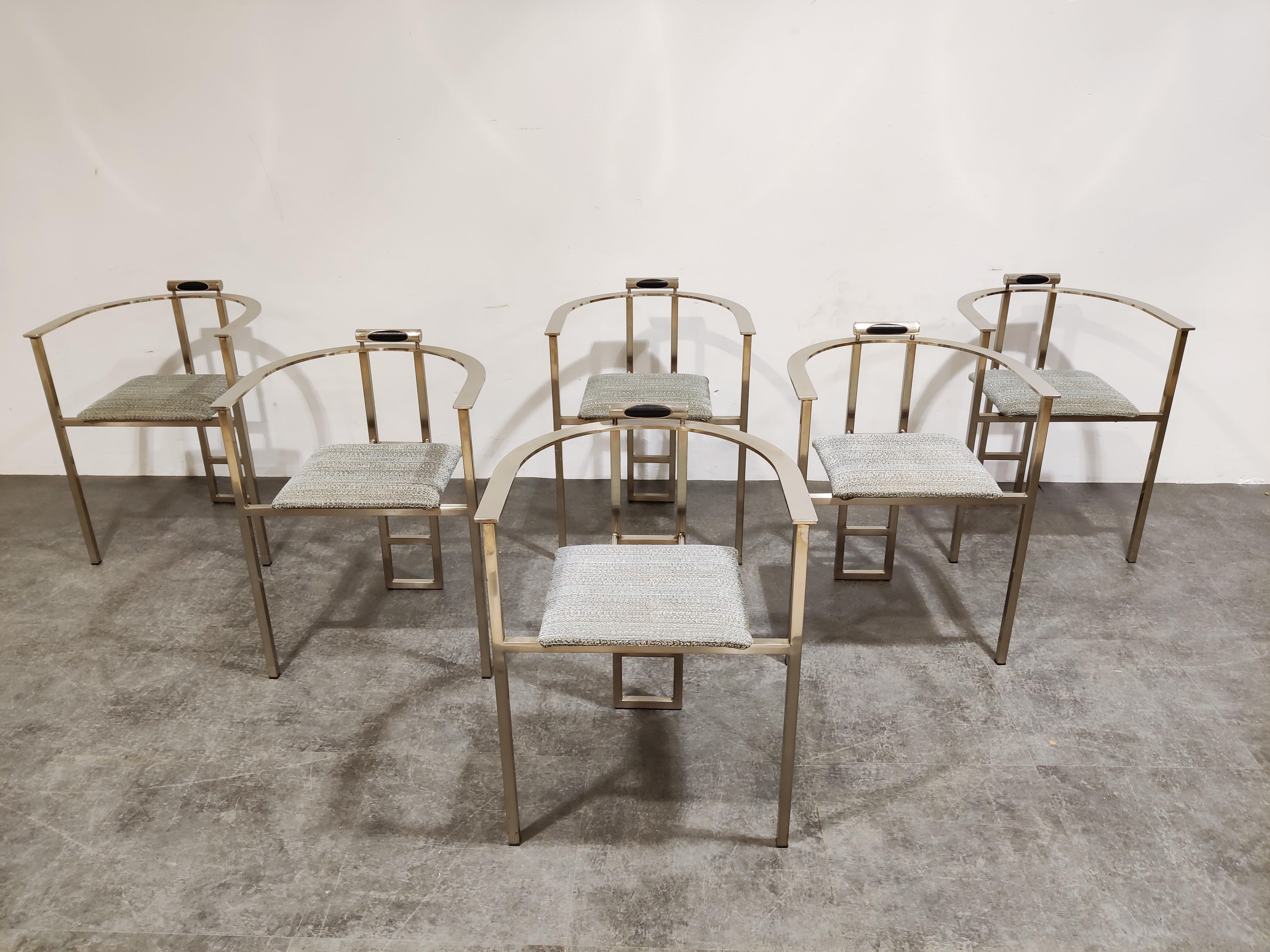 Vintage Dining Chairs by Belgo Chrom, Set of 6, 1980s In Good Condition In HEVERLEE, BE