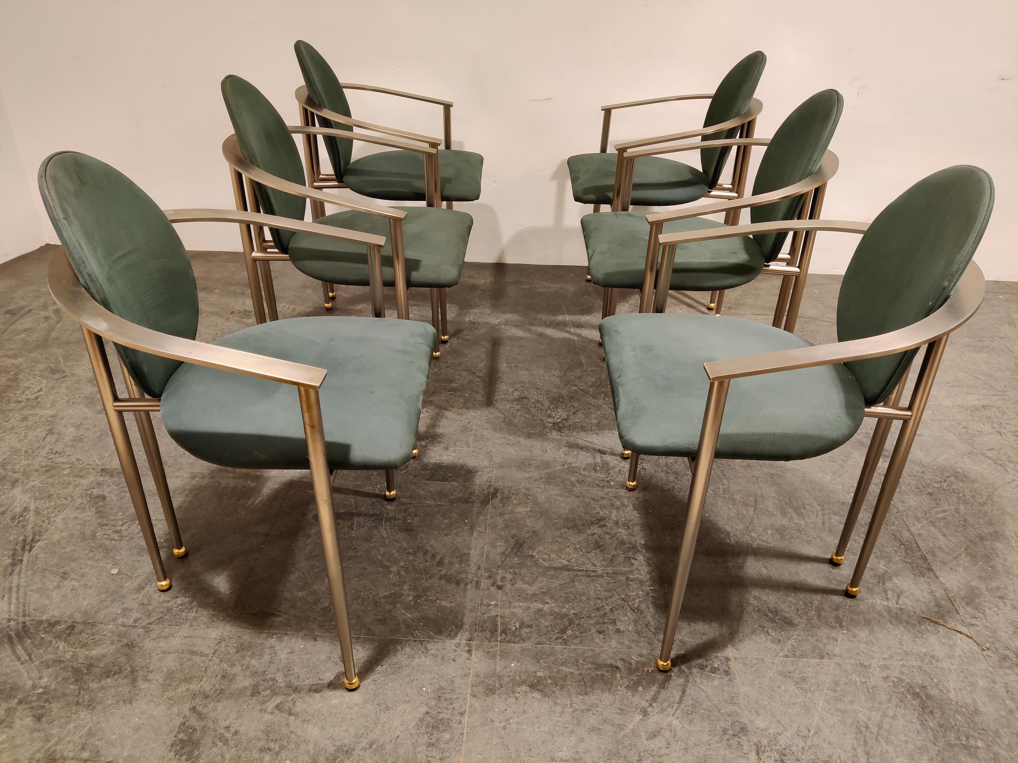 Vintage Dining Chairs by Belgo Chrom, Set of 6 In Good Condition In HEVERLEE, BE