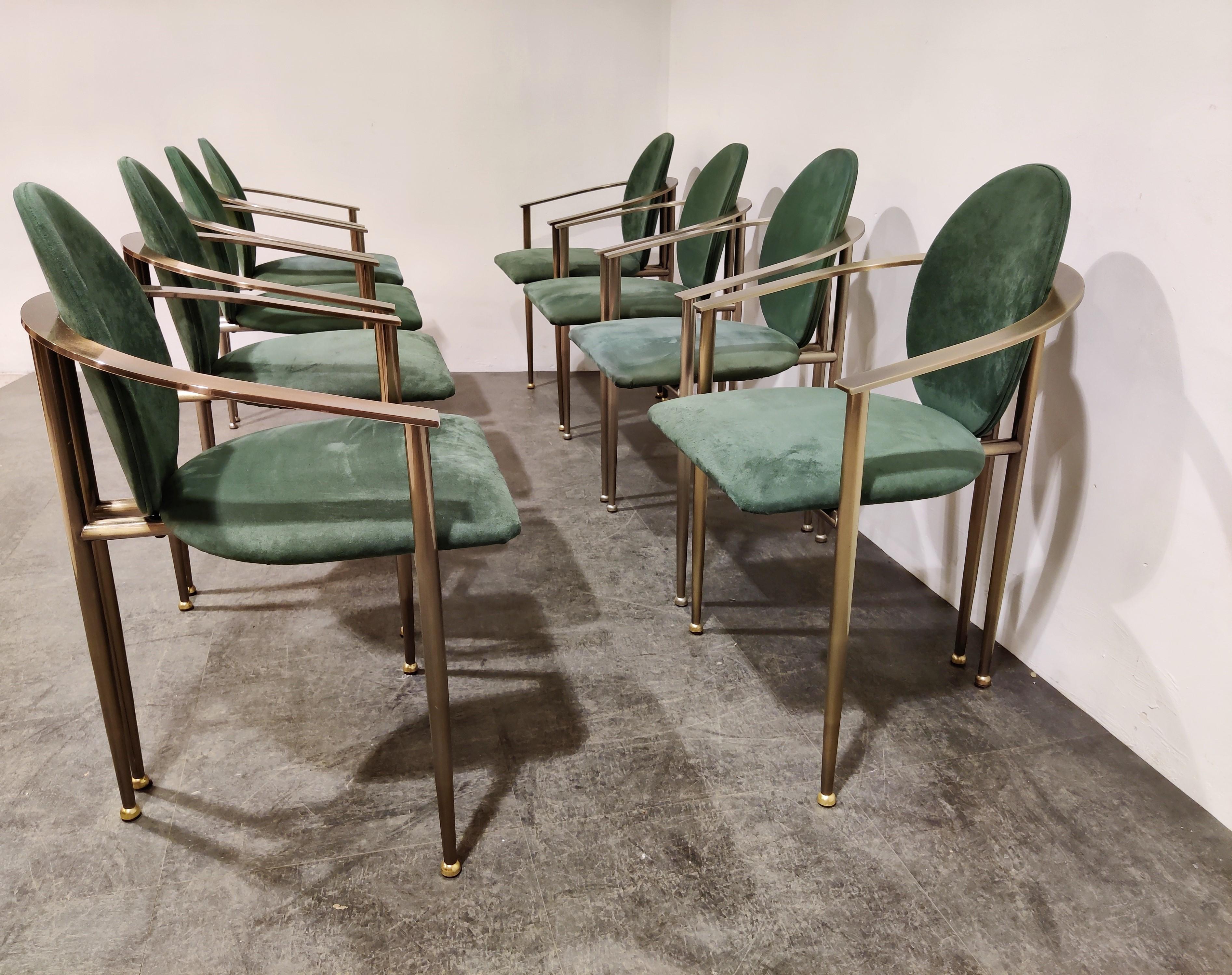 Belgian Vintage Dining Chairs by Belgo Chrom, Set of 8, 1980s