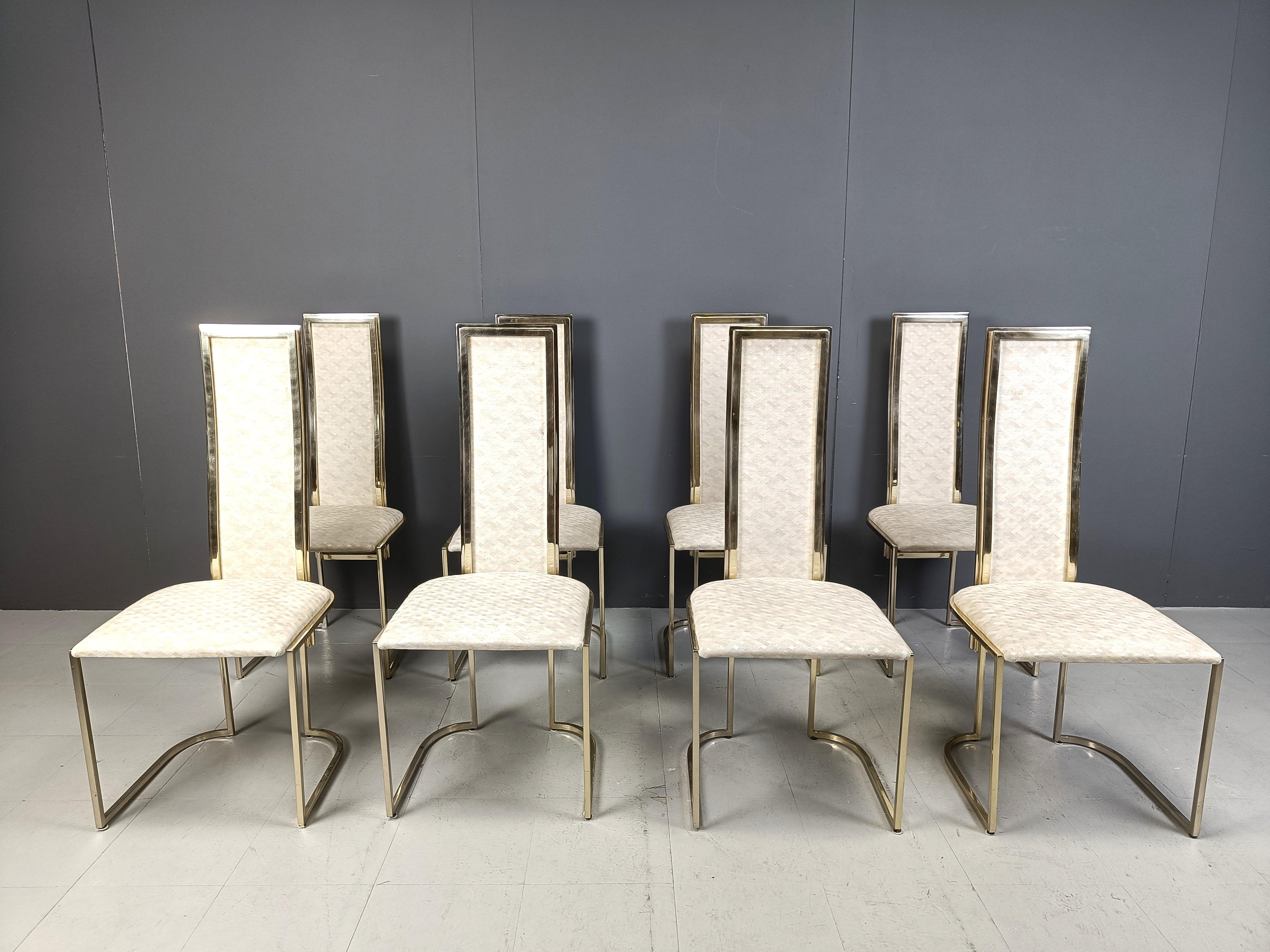 Belgian Vintage dining chairs by Belgochrom, set of 8 - 1970s For Sale