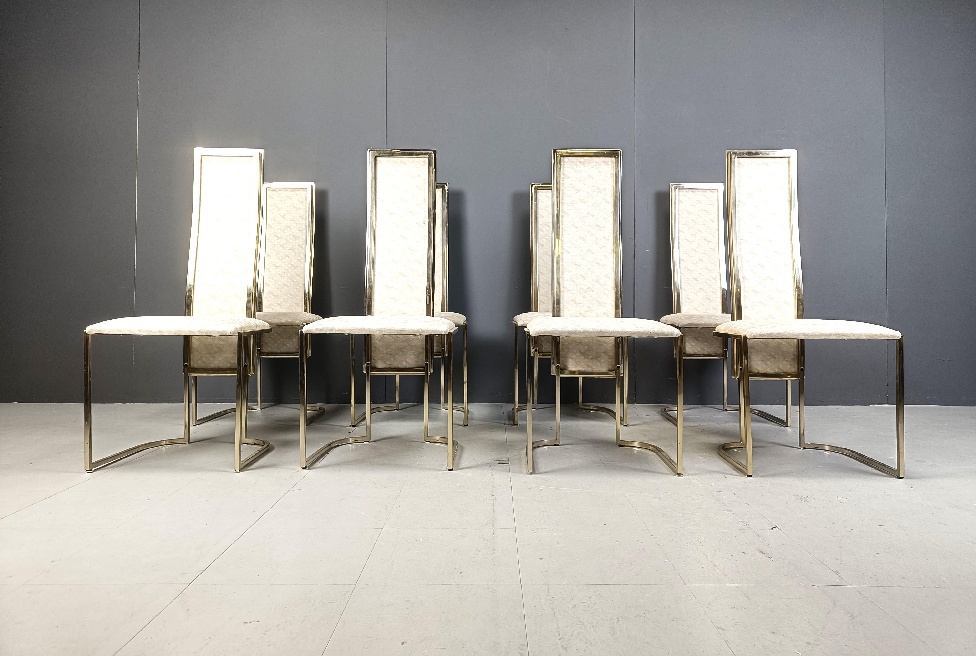 Late 20th Century Vintage dining chairs by Belgochrom, set of 8 - 1970s For Sale