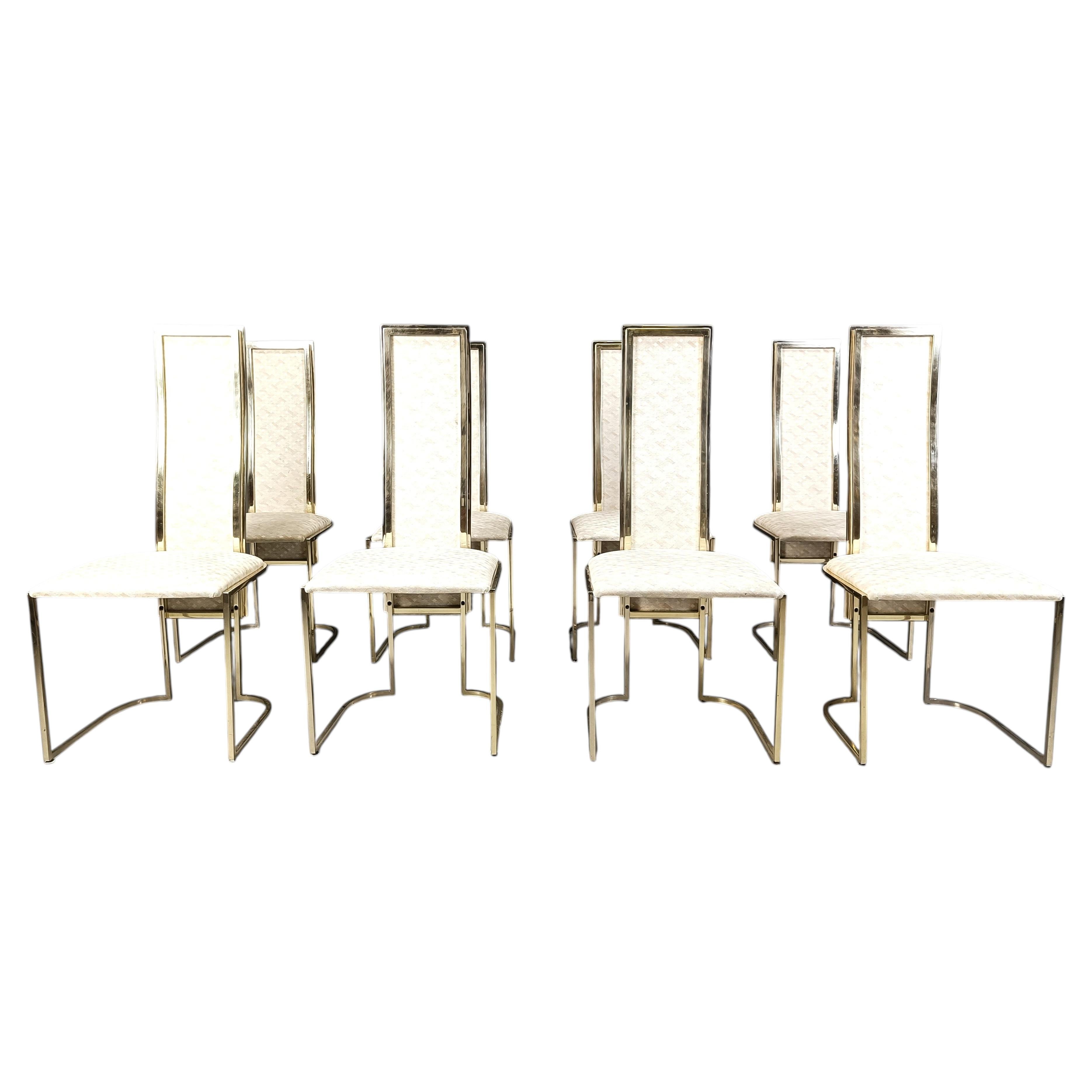 Vintage dining chairs by Belgochrom, set of 8 - 1970s For Sale