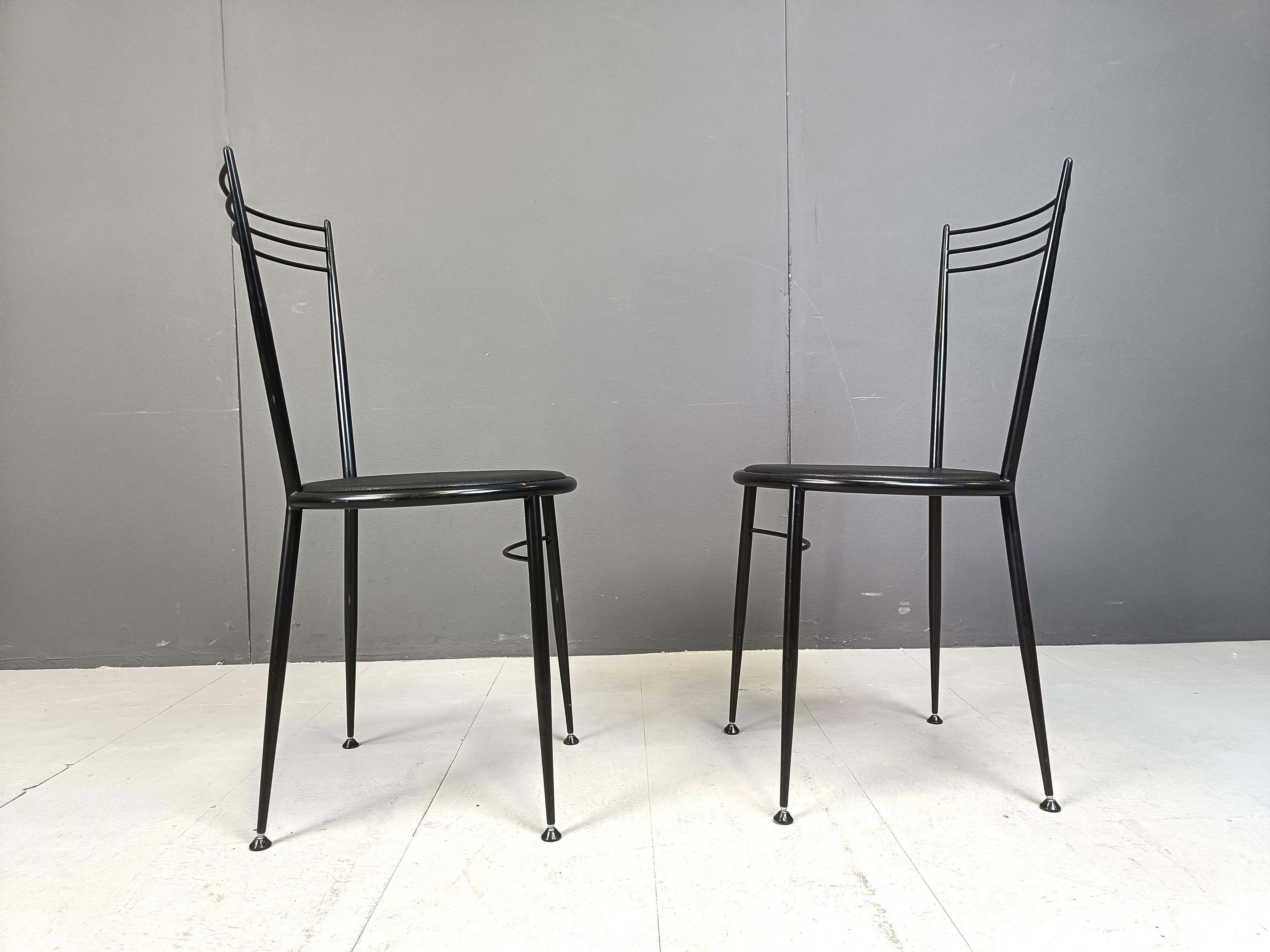 Vintage dining chairs by Calligaris, 1980s For Sale 3