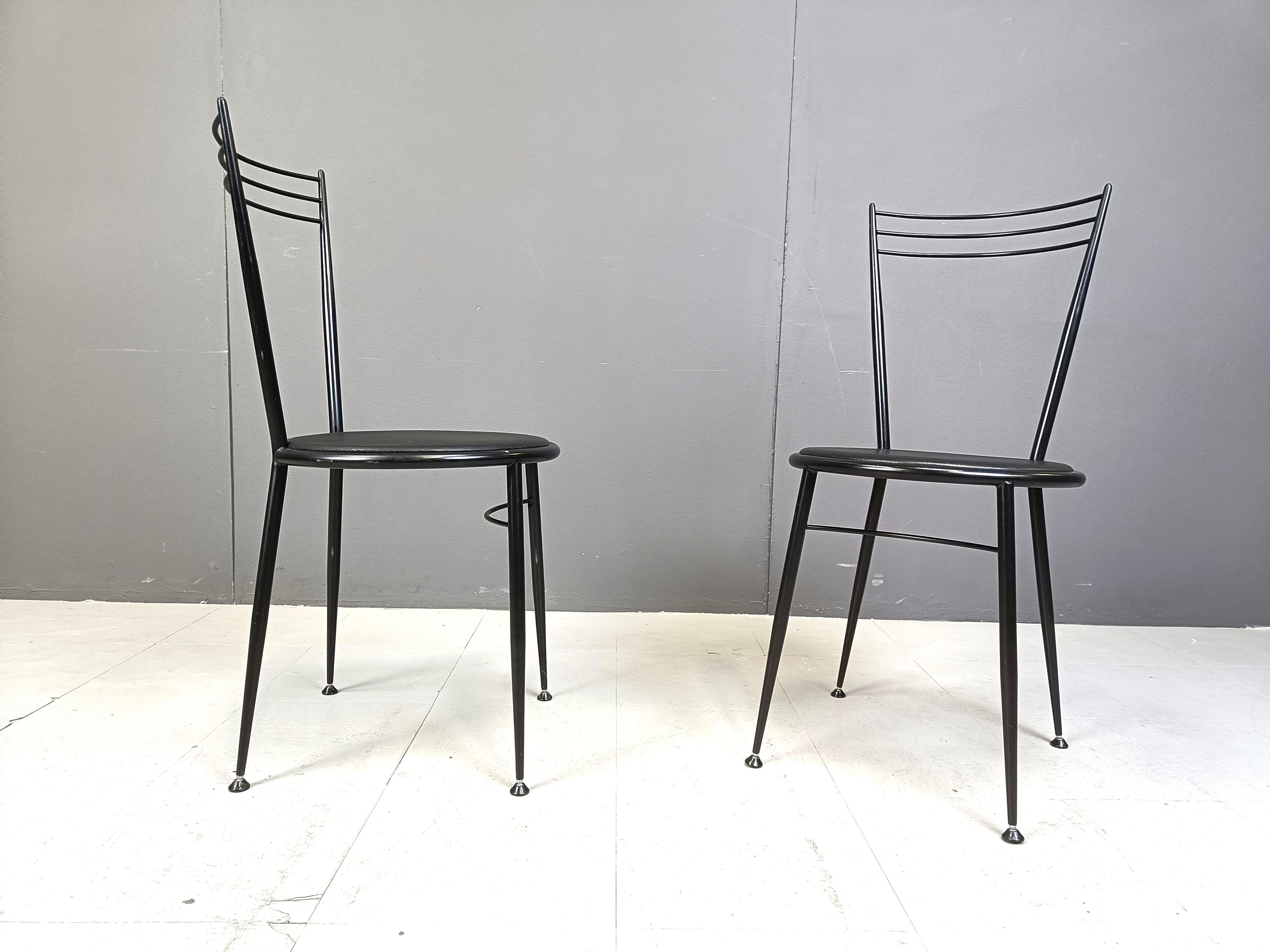 Vintage dining chairs by Calligaris, 1980s For Sale 4