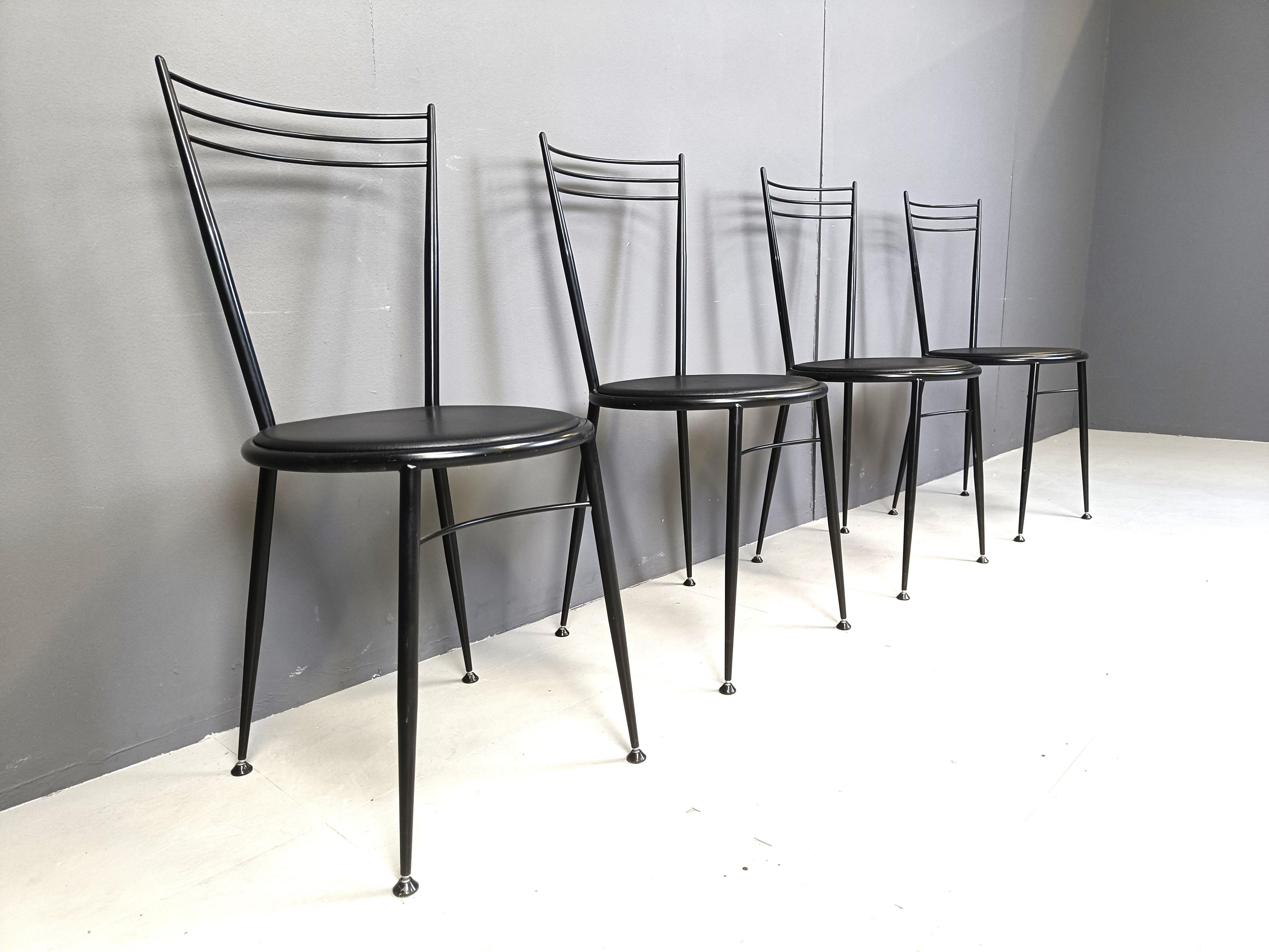 Late 20th Century Vintage dining chairs by Calligaris, 1980s For Sale