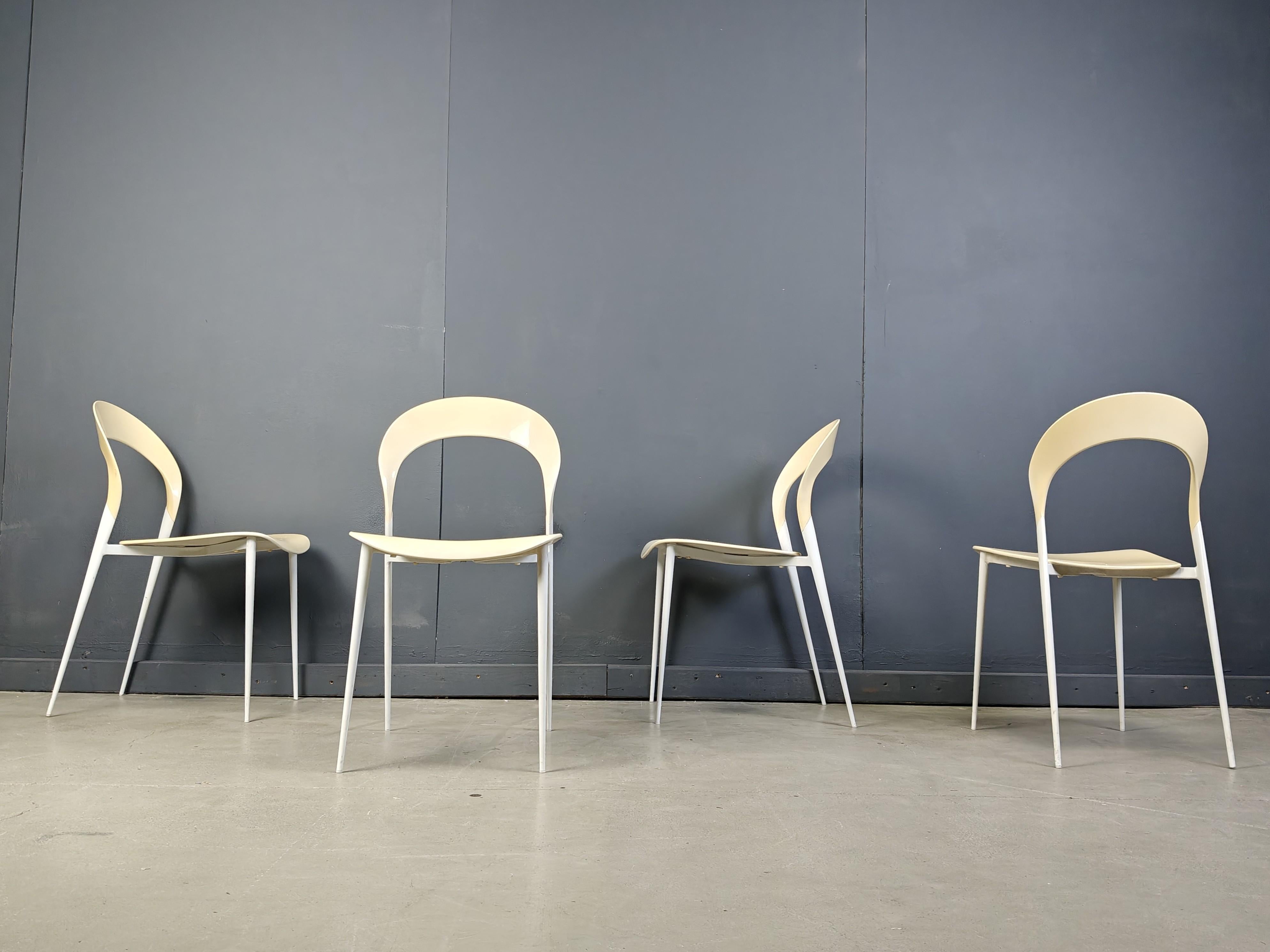 italien Chaises de salle à manger vintage par Calligaris, 1980 - ensemble de 4 en vente