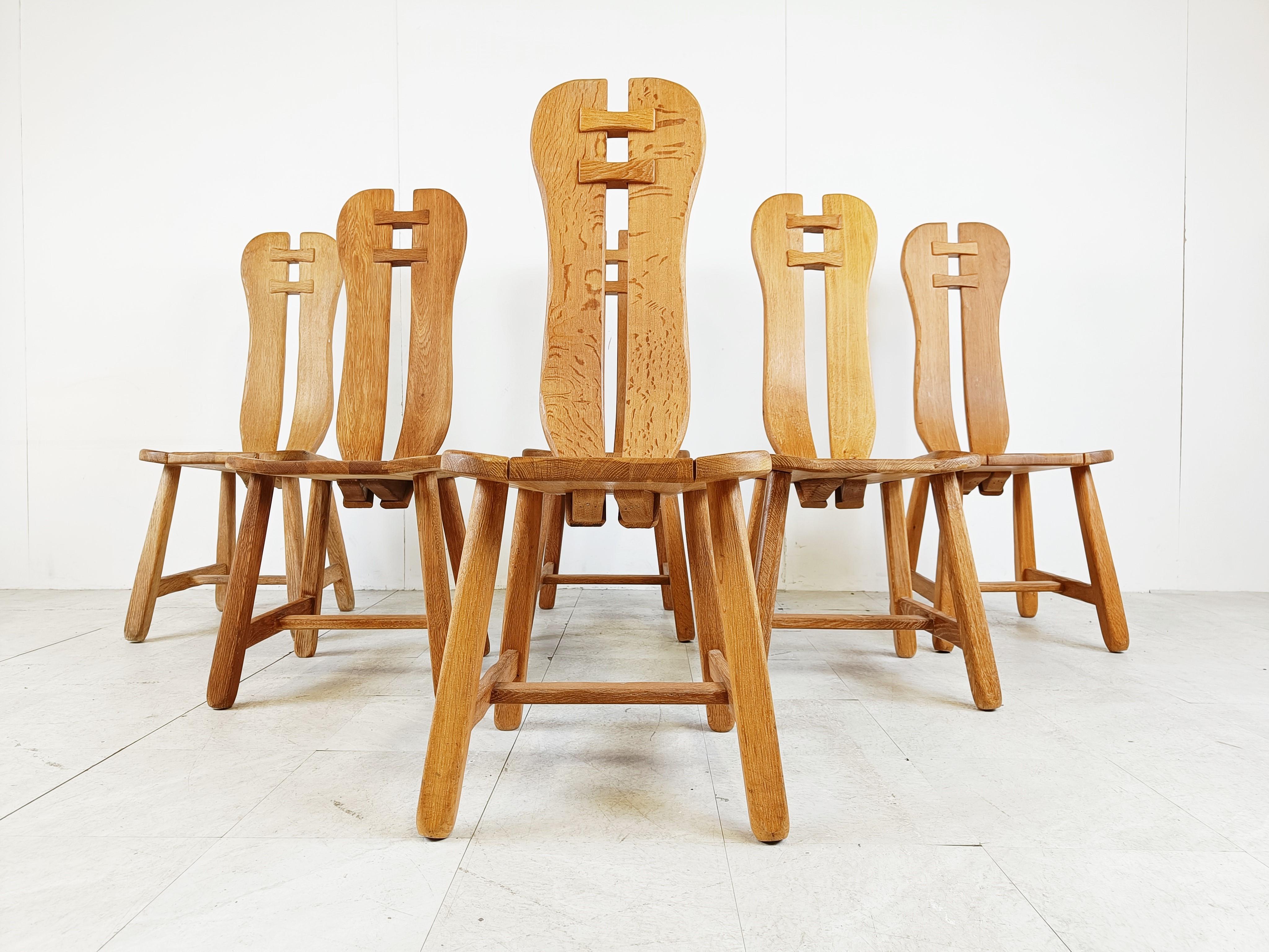 Brutalist Vintage Dining Chairs by Depuydt, Belgium, 1960s For Sale