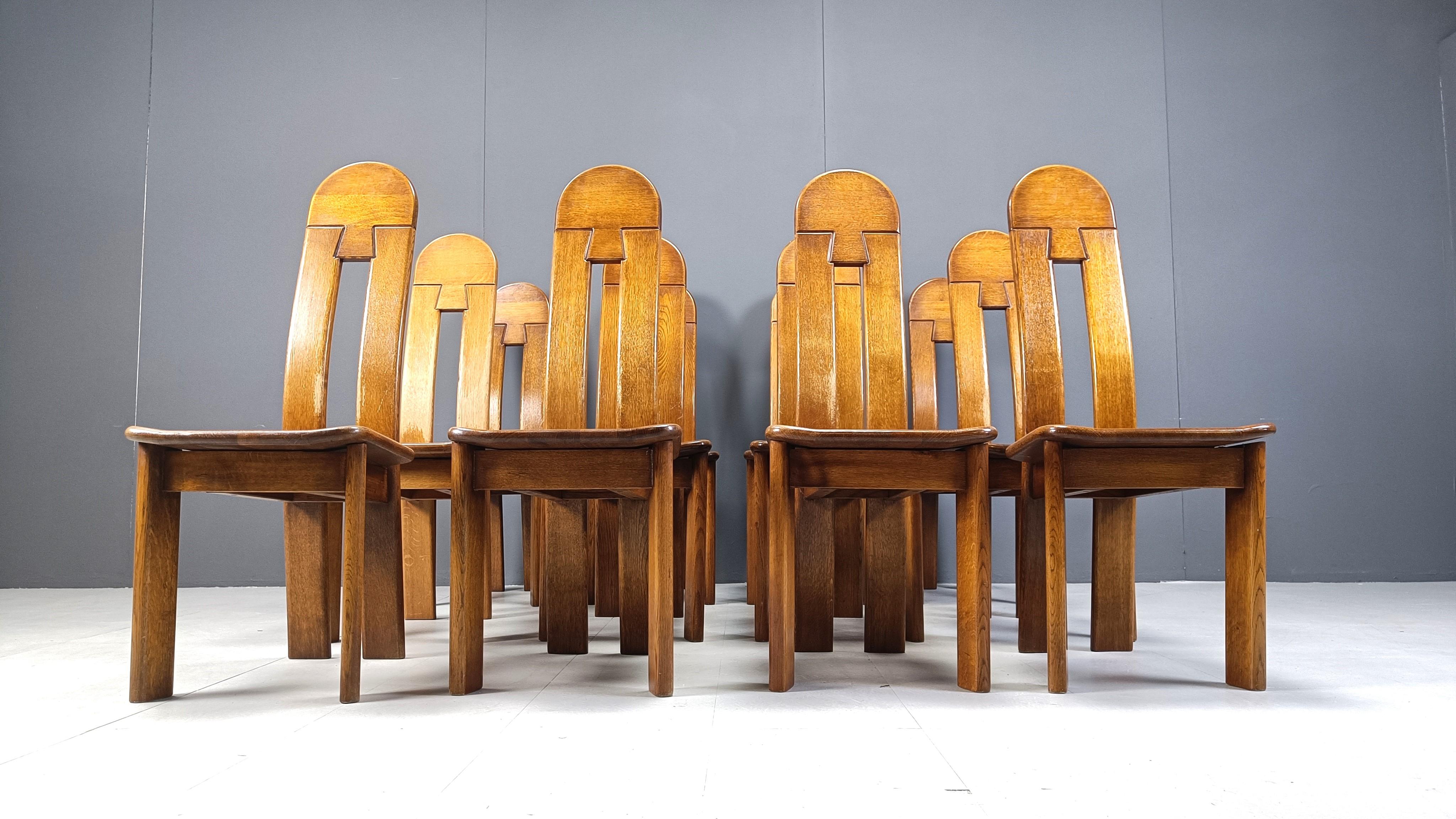 Vintage dining chairs by Depuydt, Belgium, 1960s set of 12 In Good Condition In Leuven, Vlaams Gewest