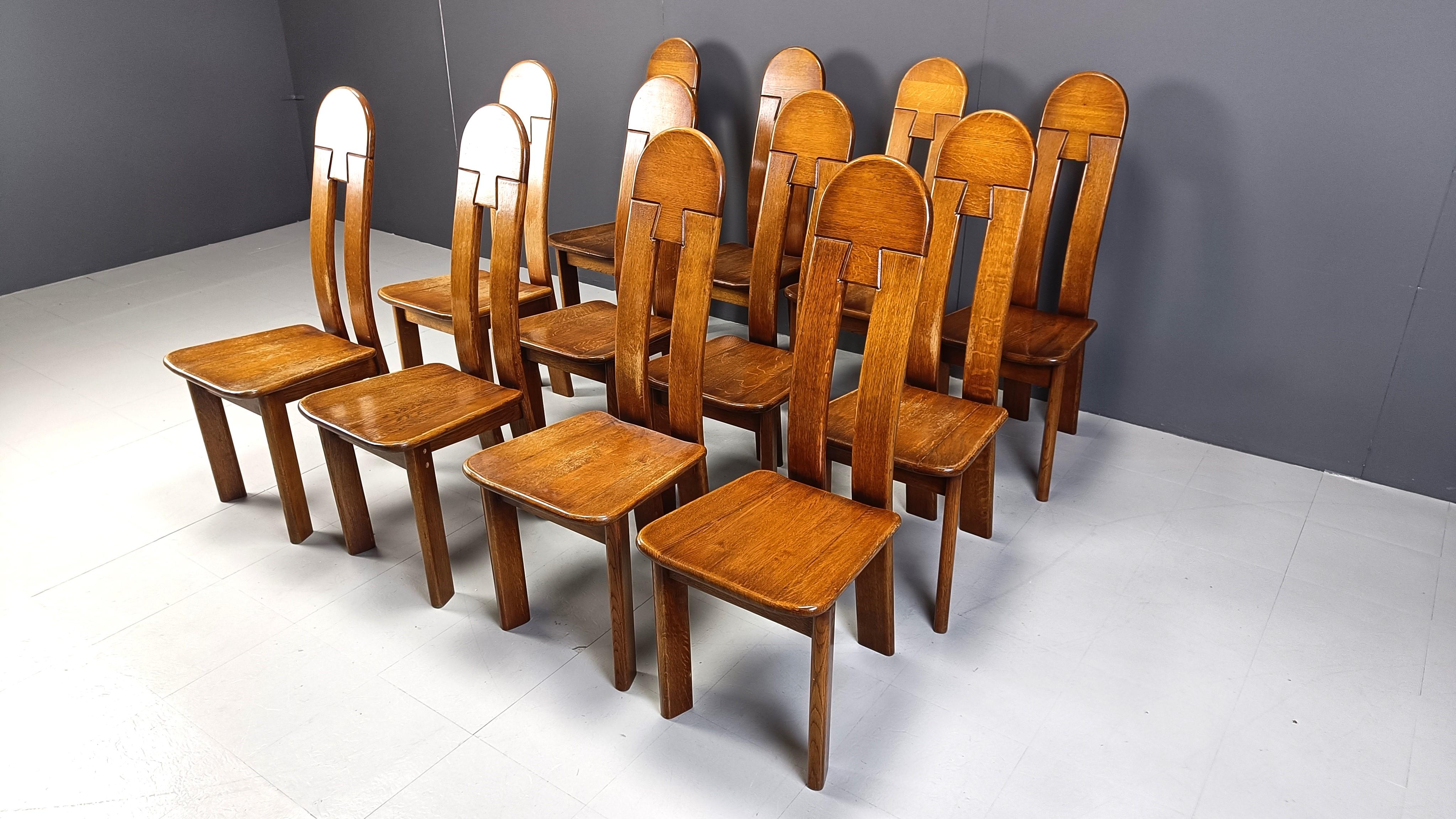 Mid-20th Century Vintage dining chairs by Depuydt, Belgium, 1960s set of 12